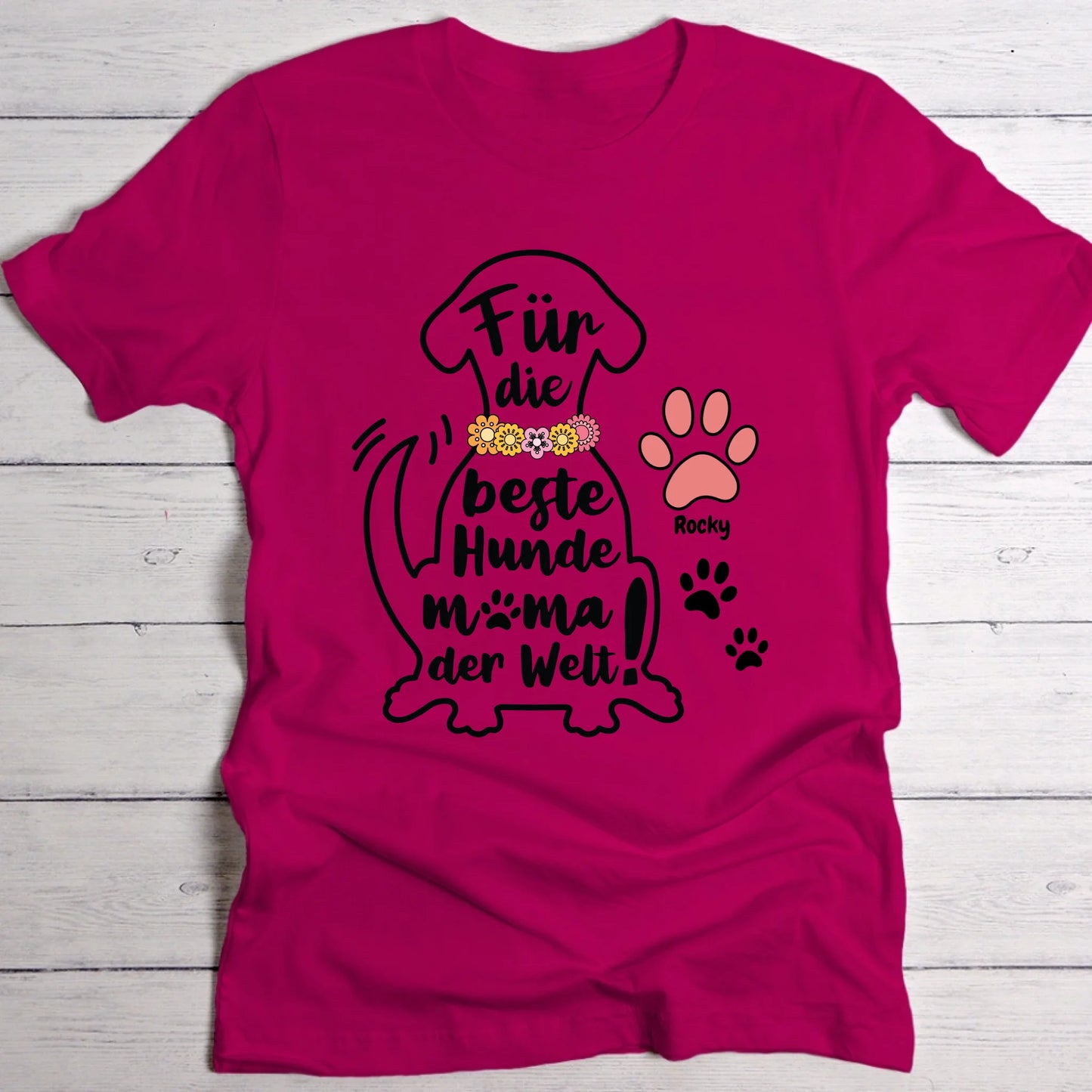 Beste Hundemama - Individuelles T-Shirt