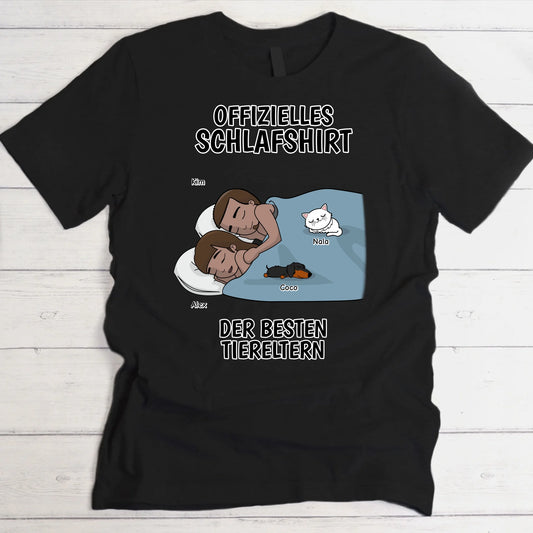 Schlafshirt beste Tiereltern - Individuelles T-Shirt