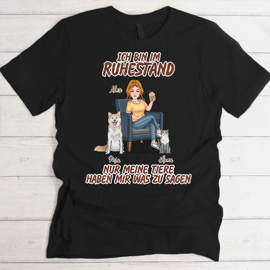 Mit Tier im Ruhestand - Individuelles T-shirt
