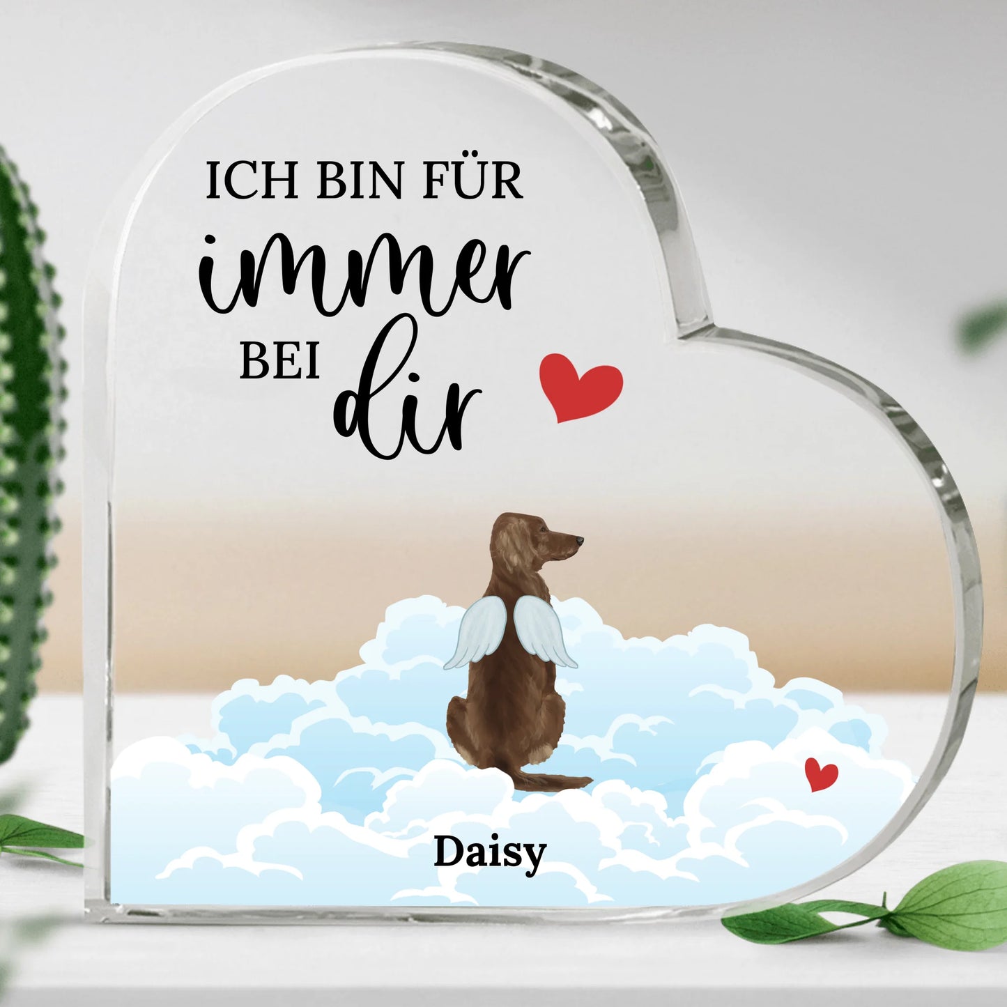 Ich bin für immer bei dir - Individuelles Glasherz
