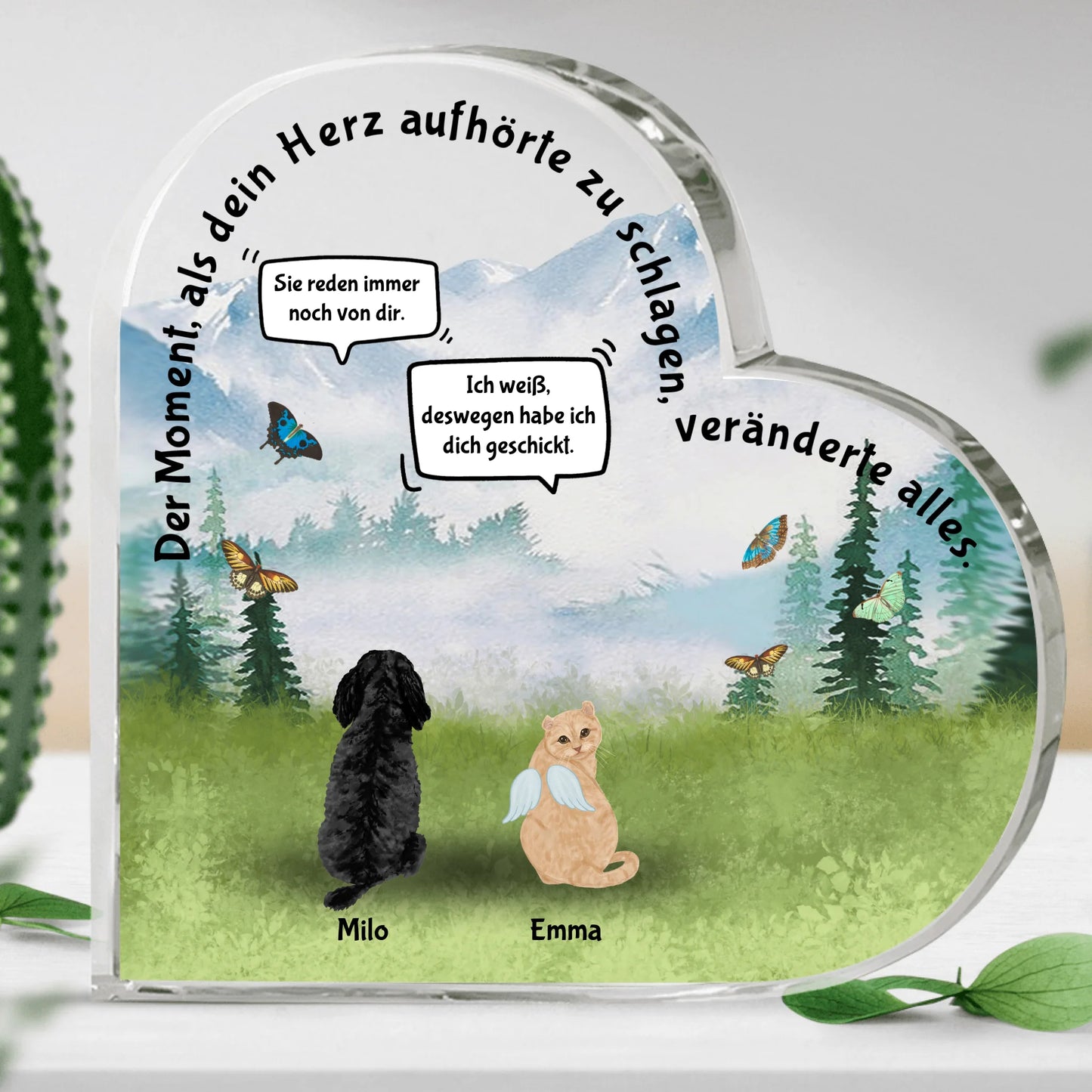 Der Moment unter Haustieren - Individuelles Glasherz