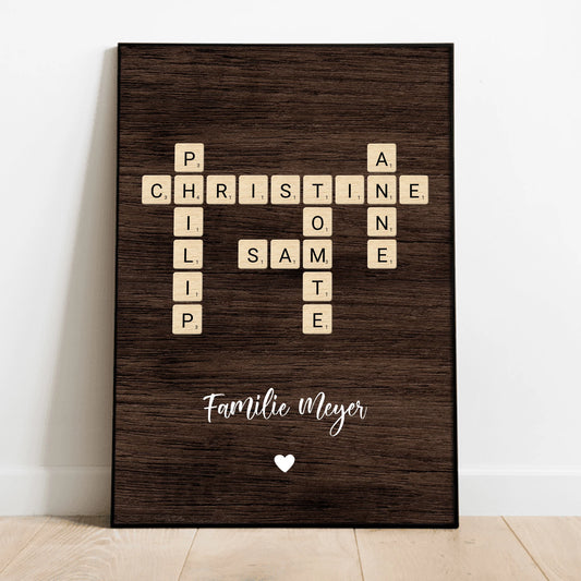 Kreuzwort Familie - Individuelles Poster