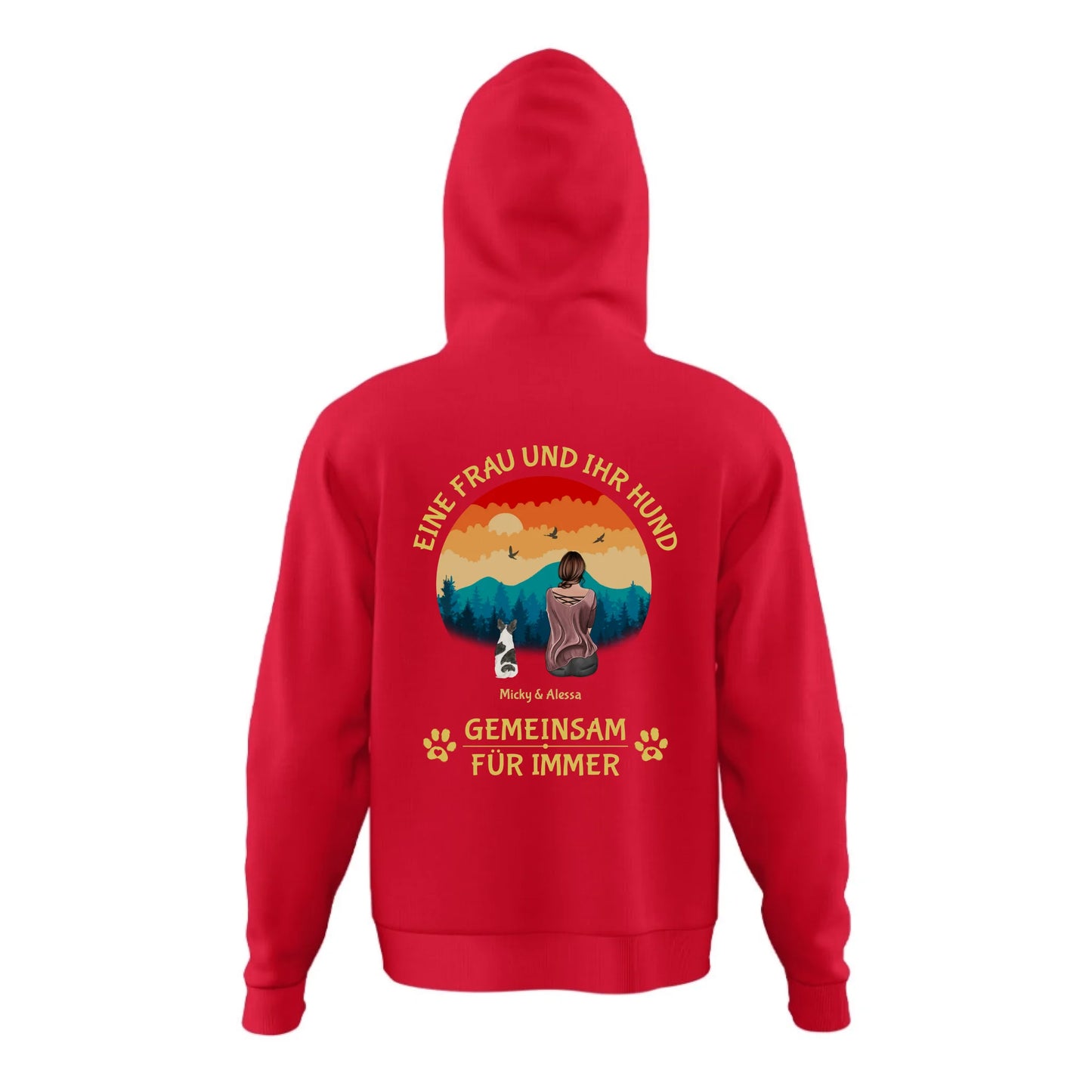 Eine Frau und ihr Hund - Individueller Hoodie