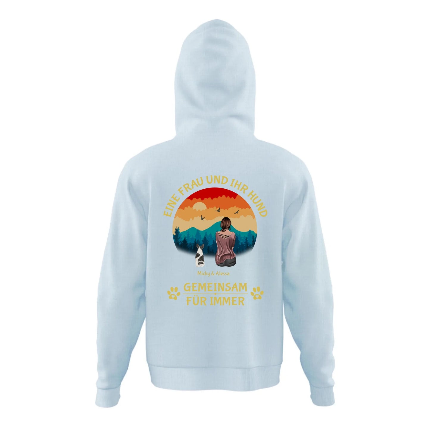 Eine Frau und ihr Hund - Individueller Hoodie