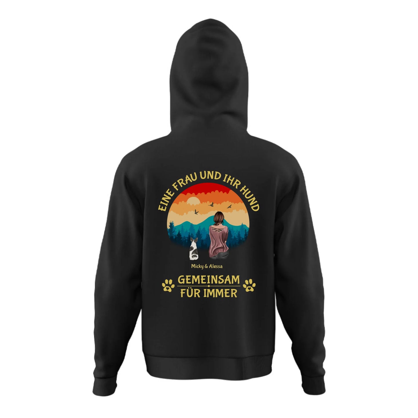 Eine Frau und ihr Hund - Individueller Hoodie