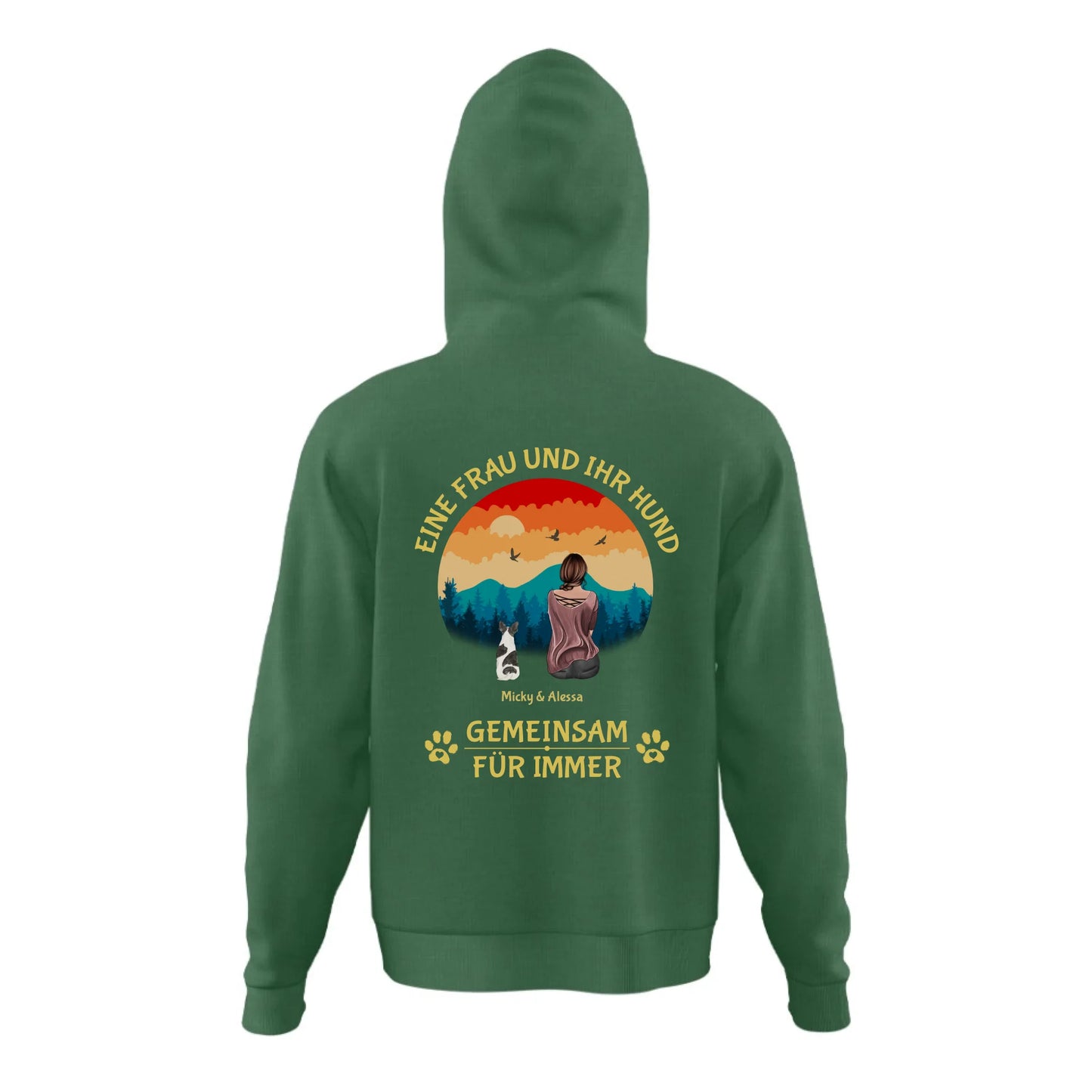 Eine Frau und ihr Hund - Individueller Hoodie