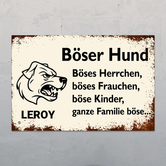 Böser Hund - Individuelles Gartenschild