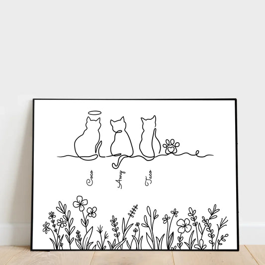 Katzen Lineart - Individuelles Poster