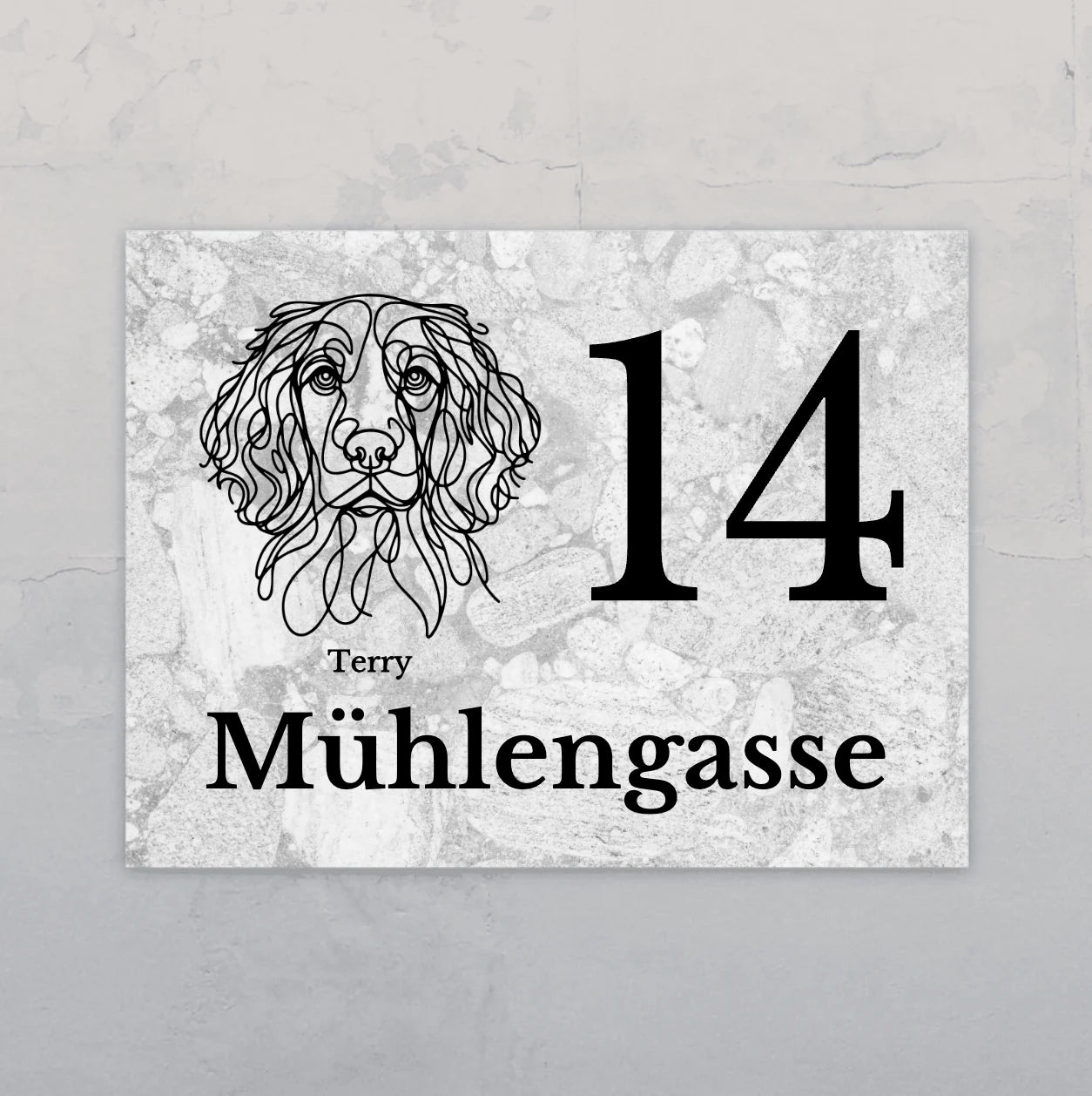 Hausnummer mit Lineart - Individuelles Türschild
