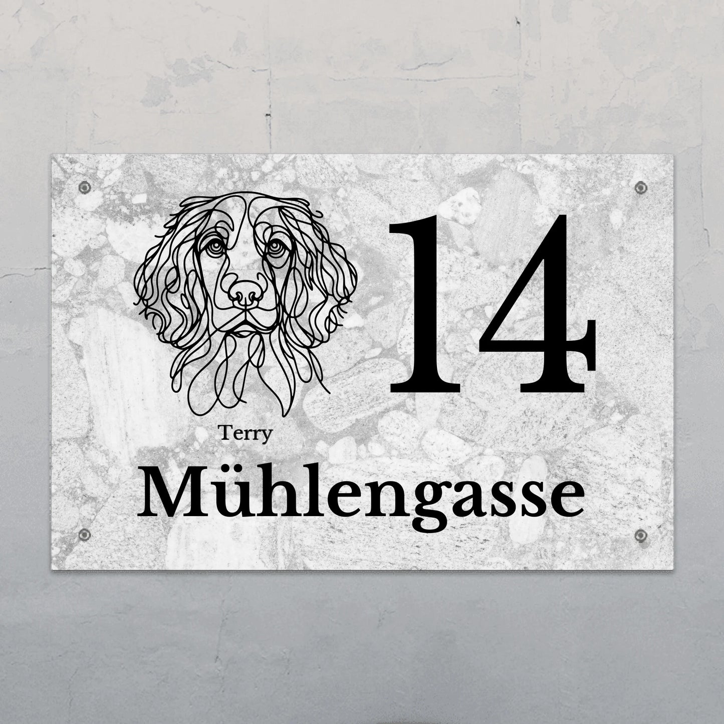 Hausnummer mit Lineart - Individuelles Türschild