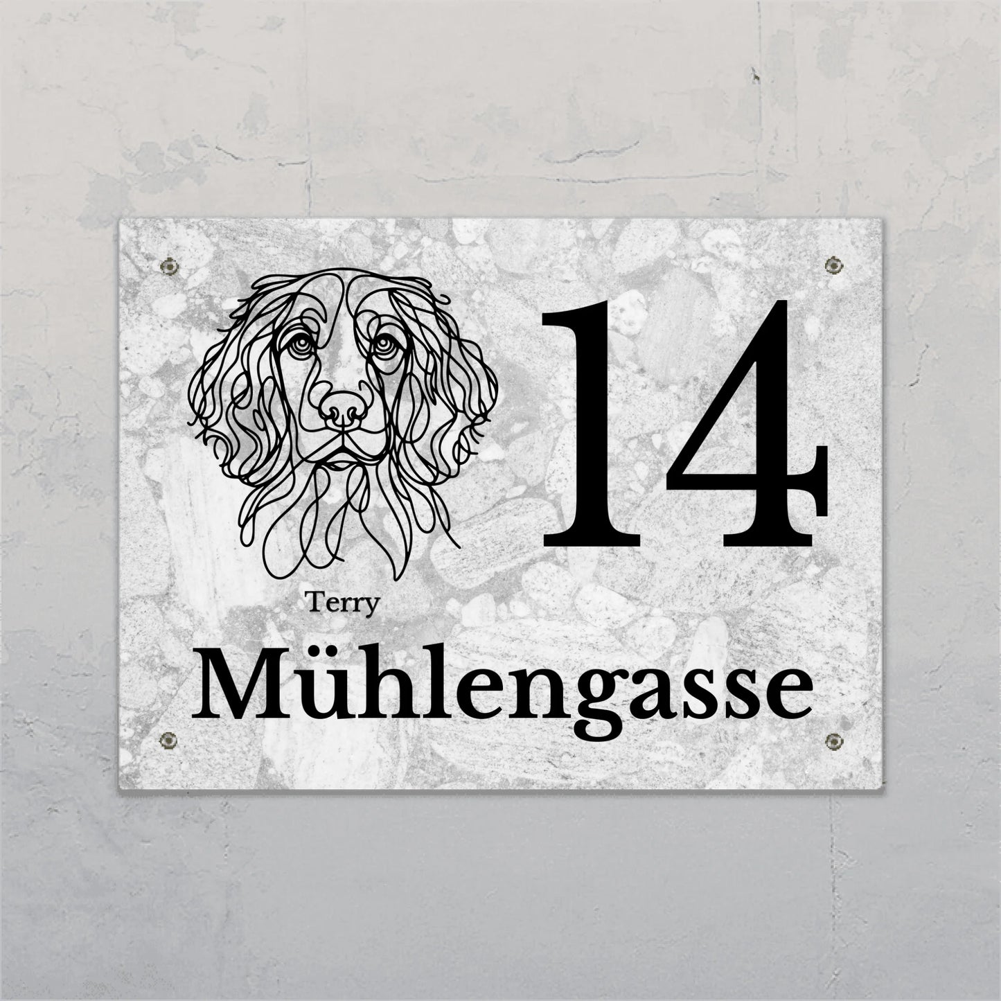 Hausnummer mit Lineart - Individuelles Türschild