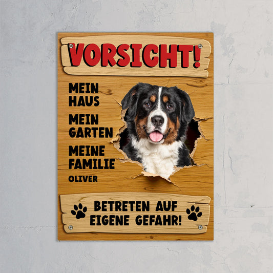 Spähendes Haustier - Individuelles Gartenschild