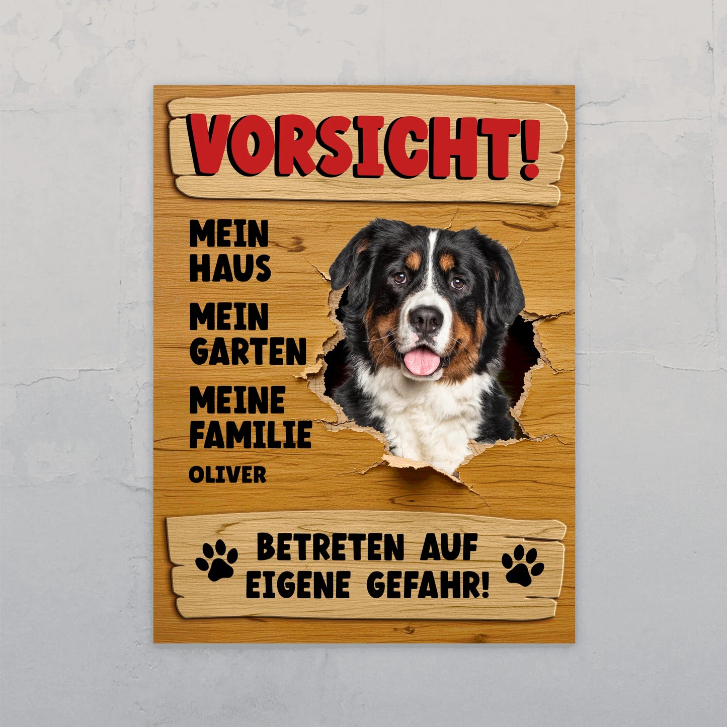 Spähendes Haustier - Individuelles Gartenschild