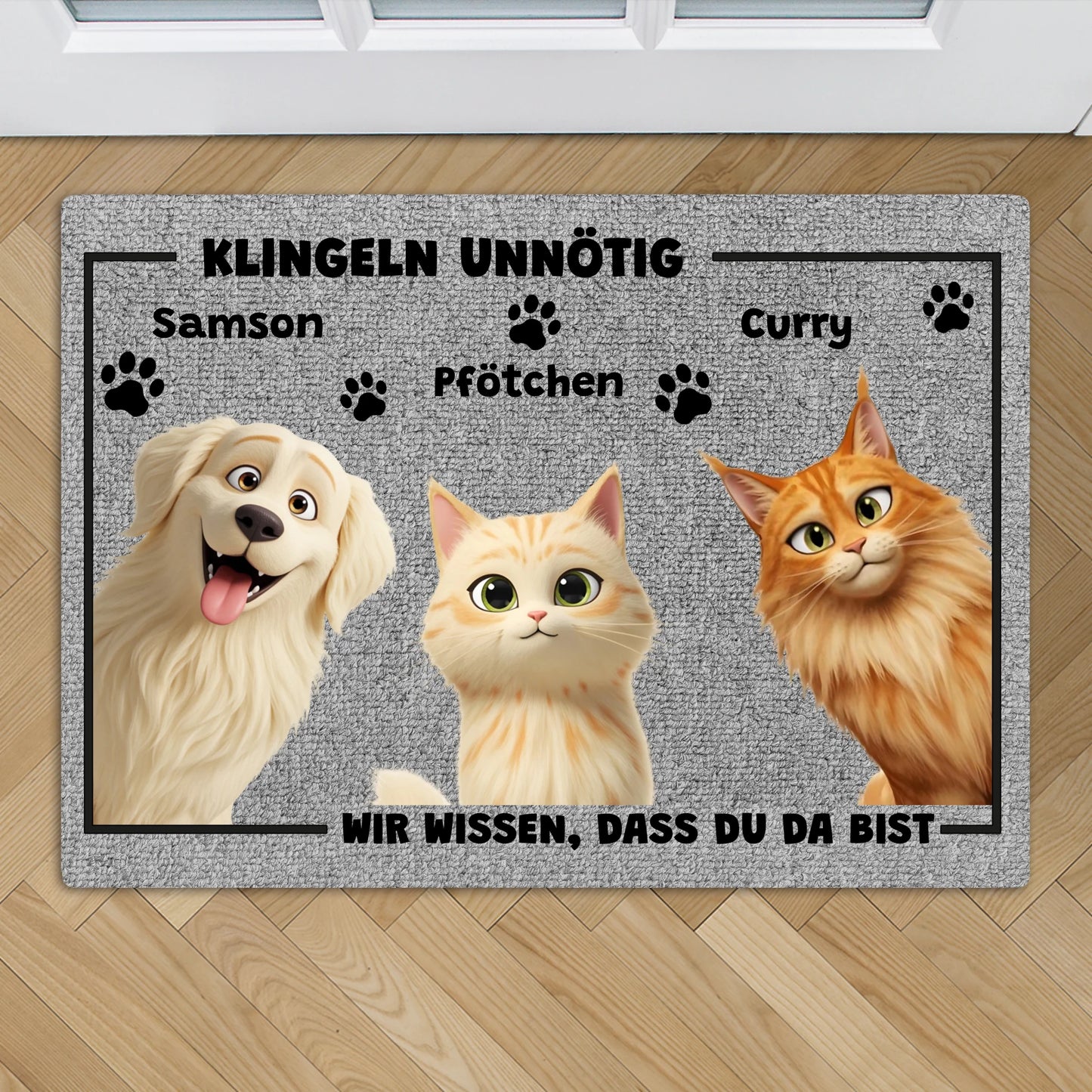 Klingeln ist unnötig - Individuelle Fußmatte