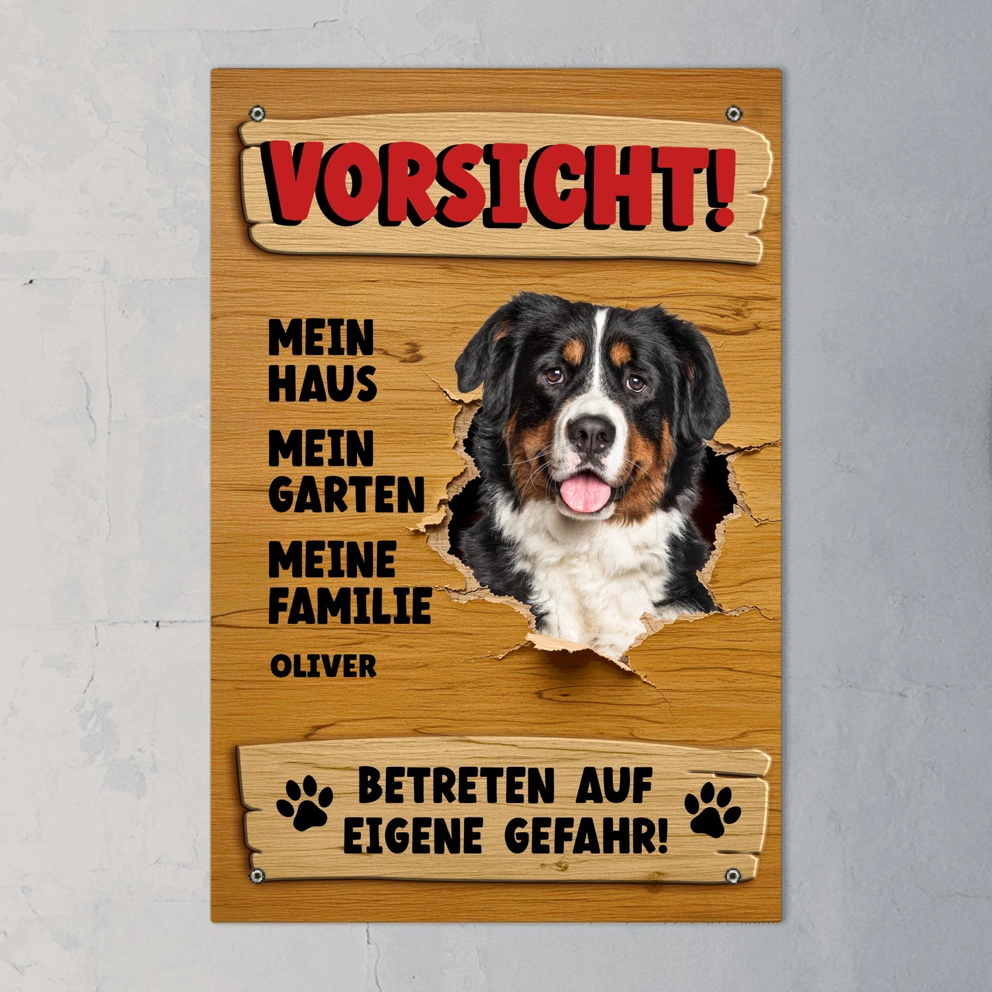 Spähendes Haustier - Individuelles Gartenschild