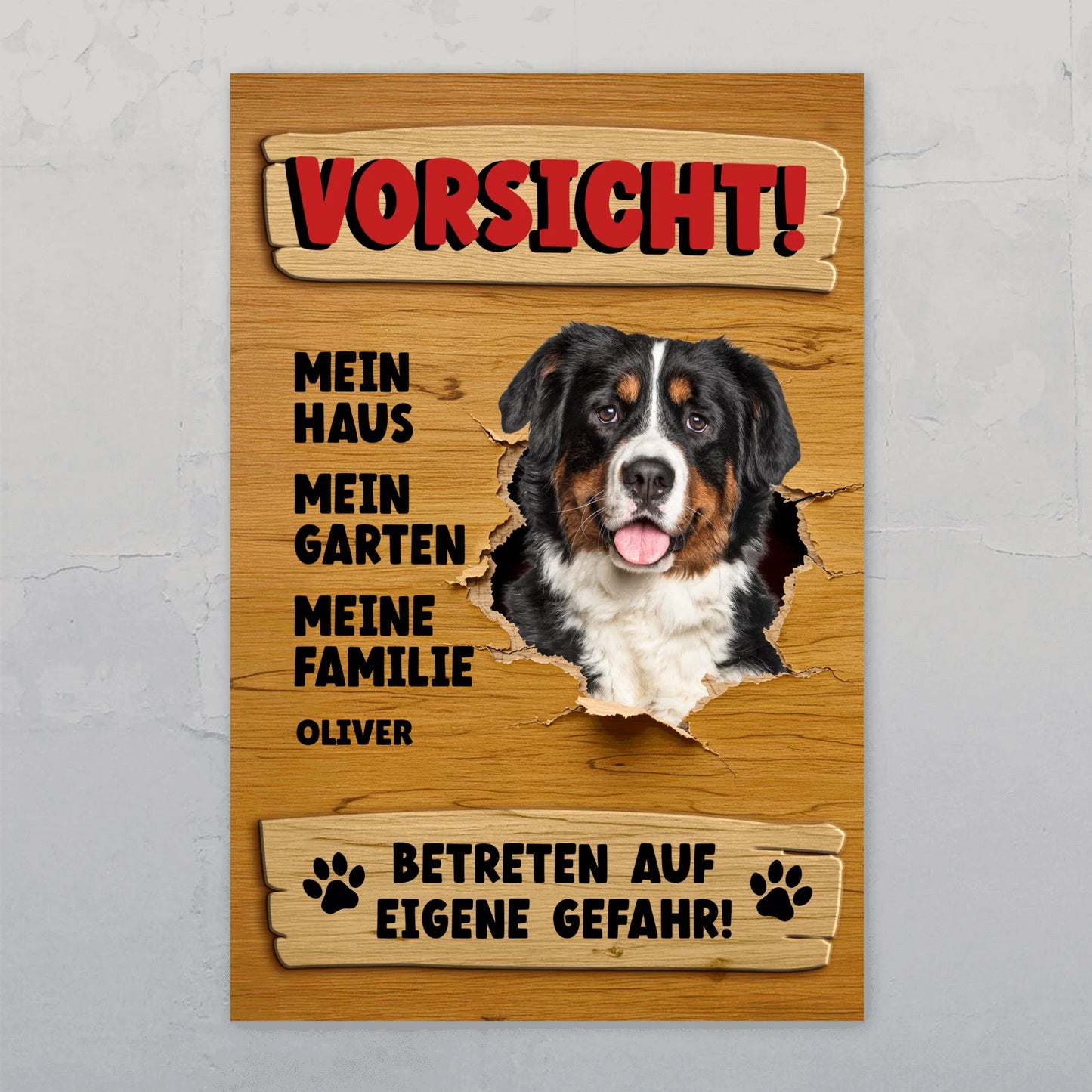 Spähendes Haustier - Individuelles Gartenschild