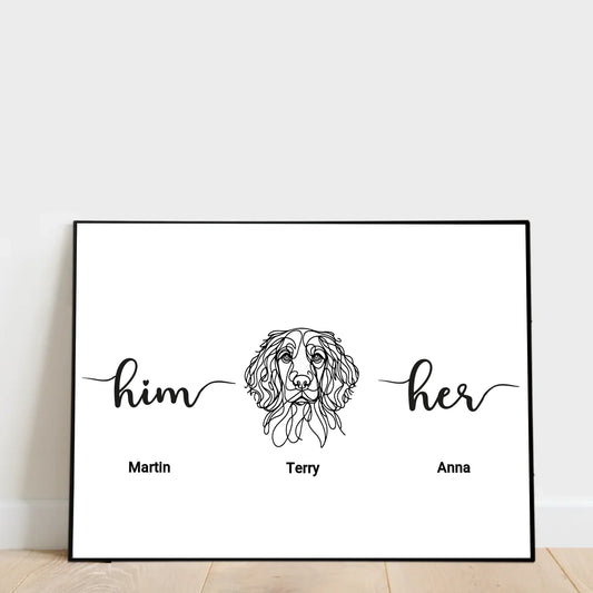 Schlafzimmer Lineart - Individuelles Poster