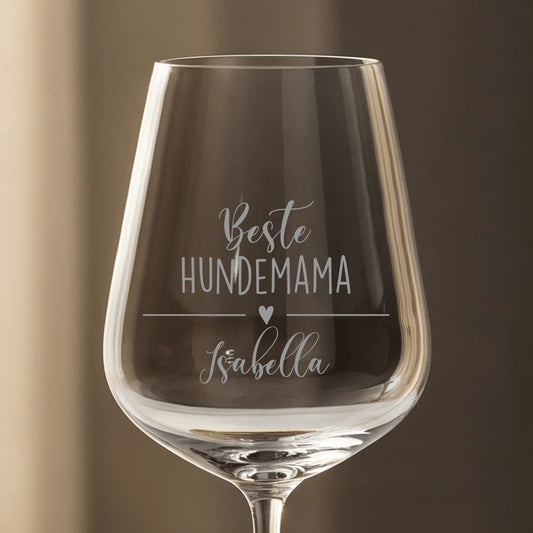 Beste Hundemama - Individuelles Weinglas