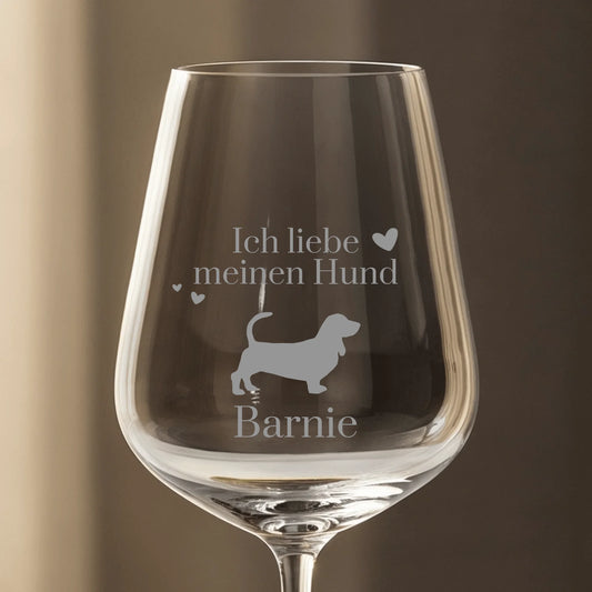 Ich liebe meinen Hund - Individuelles Weinglas
