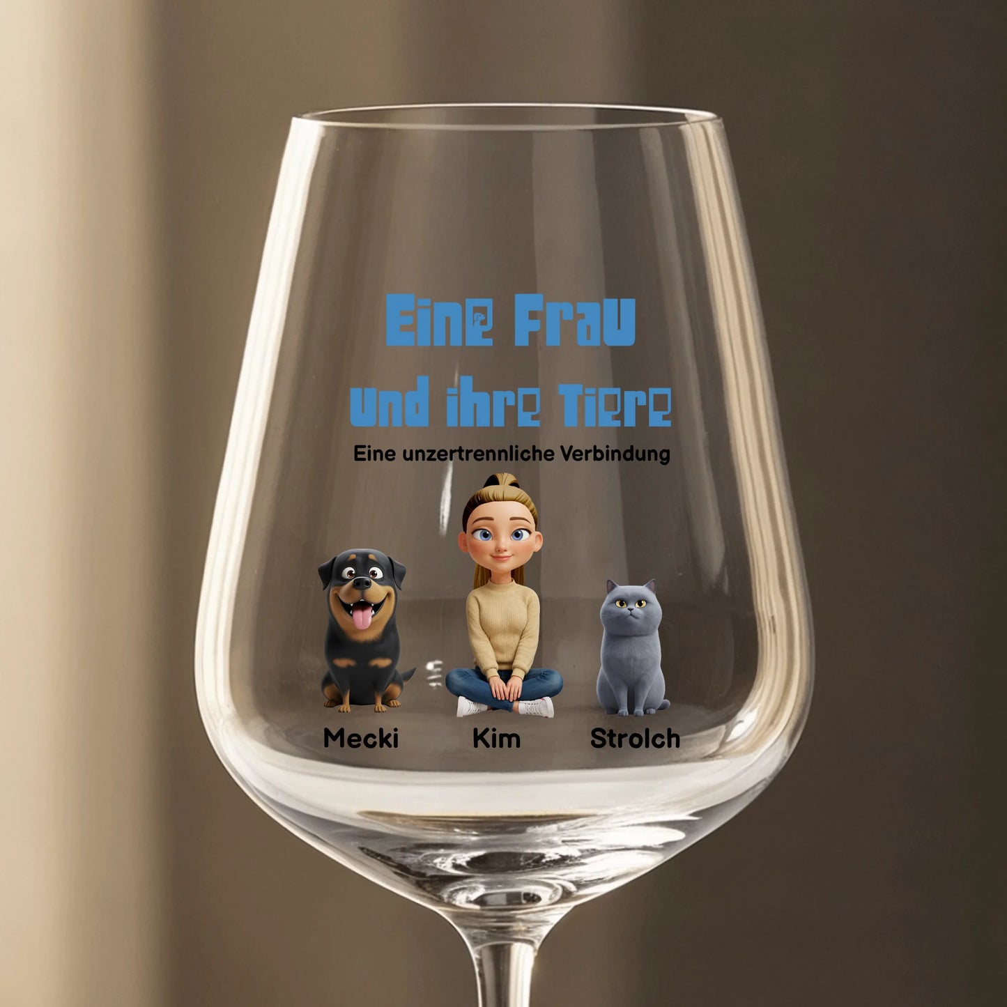Eine unzertrennliche Verbindung - Individuelles Weinglas