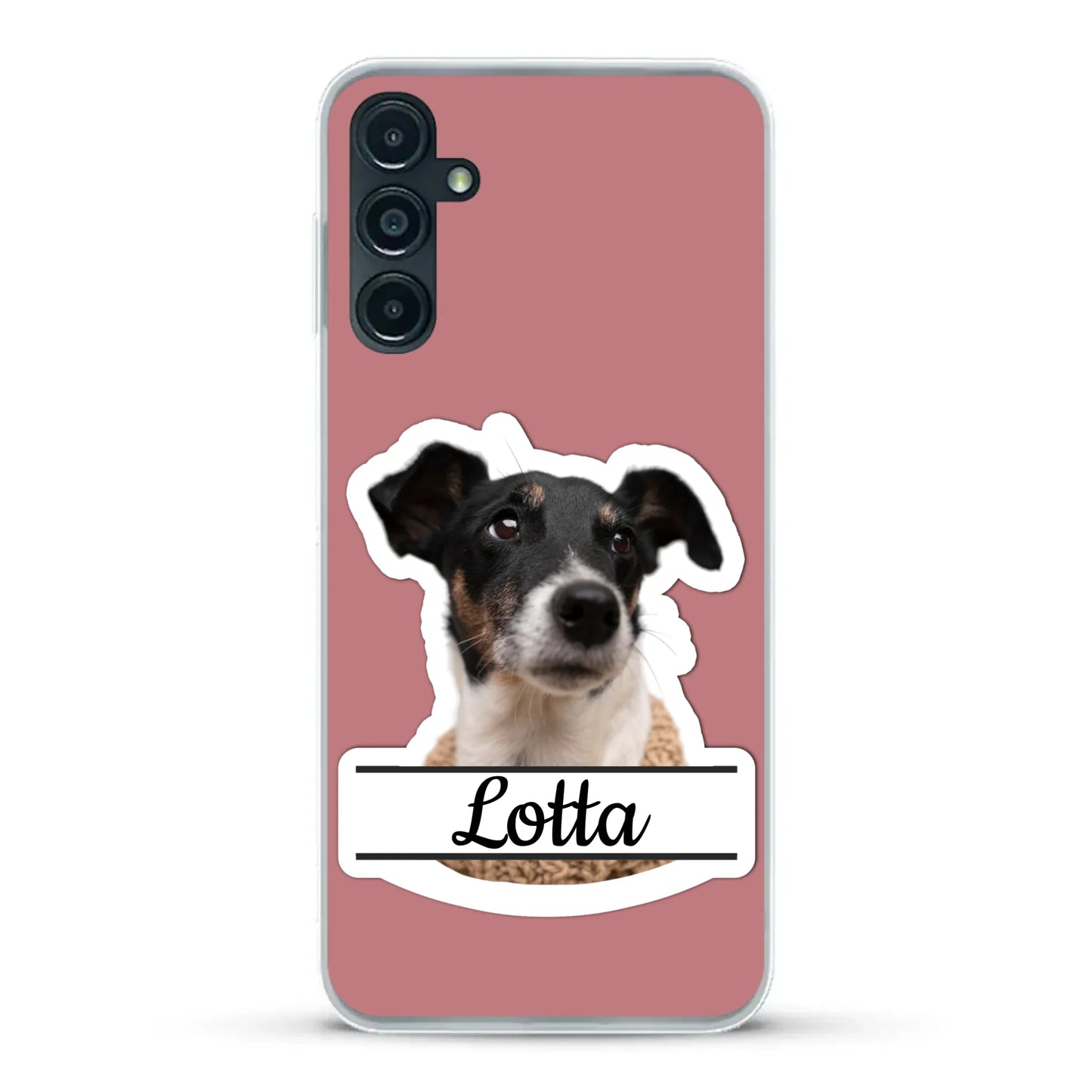 Haustierportrait Stickeroptik - Individuelle Handyhülle