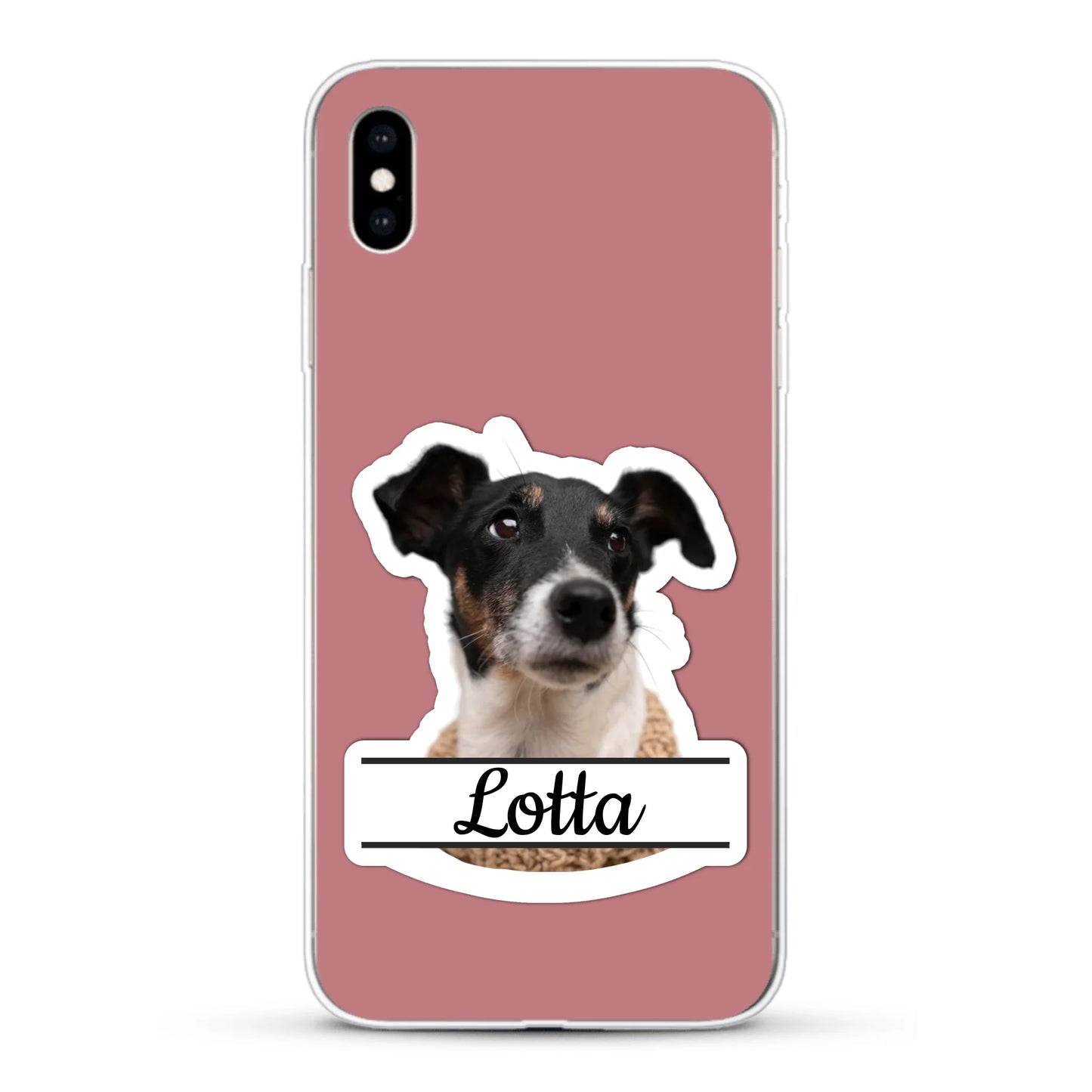 Haustierportrait Stickeroptik - Individuelle Handyhülle