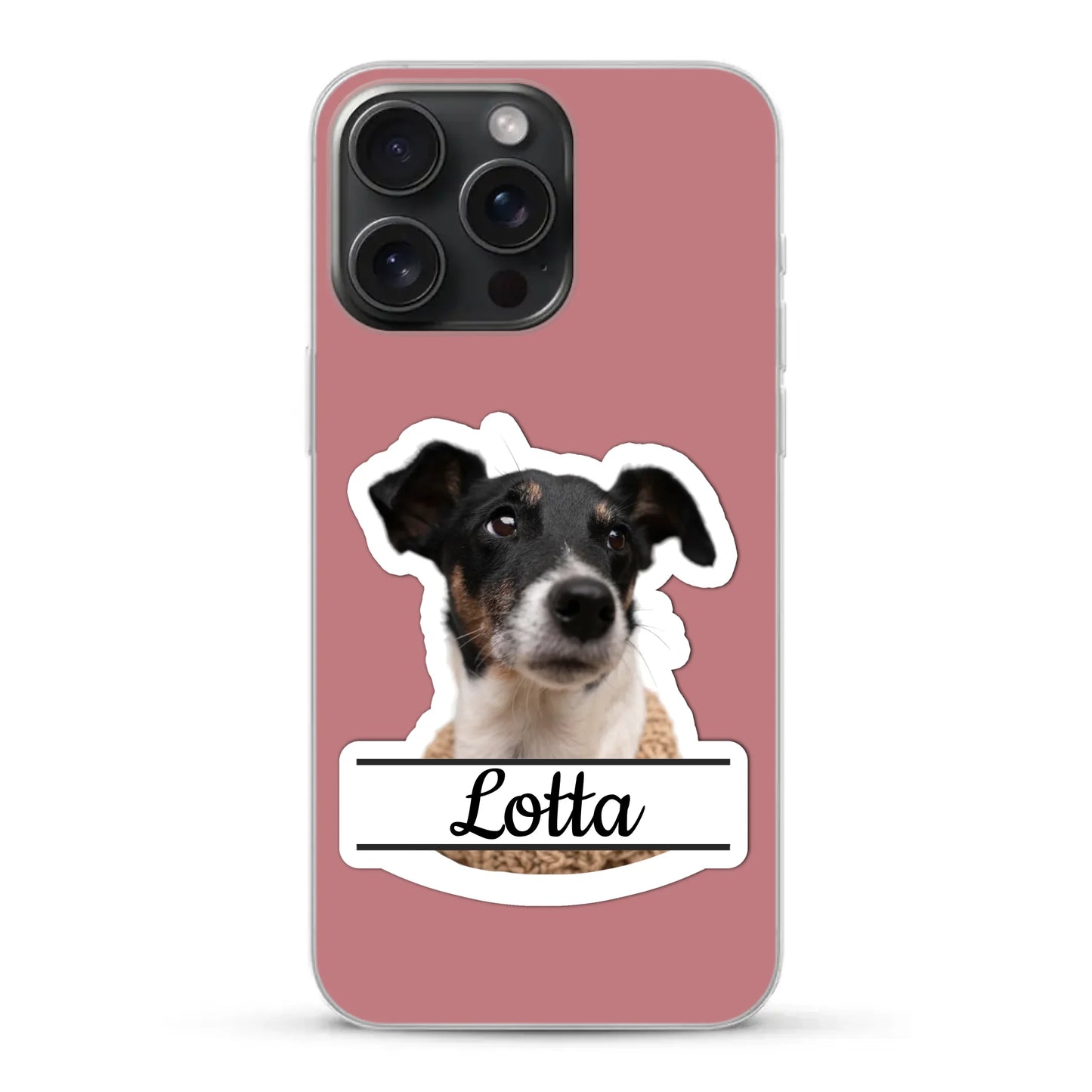 Haustierportrait Stickeroptik - Individuelle Handyhülle