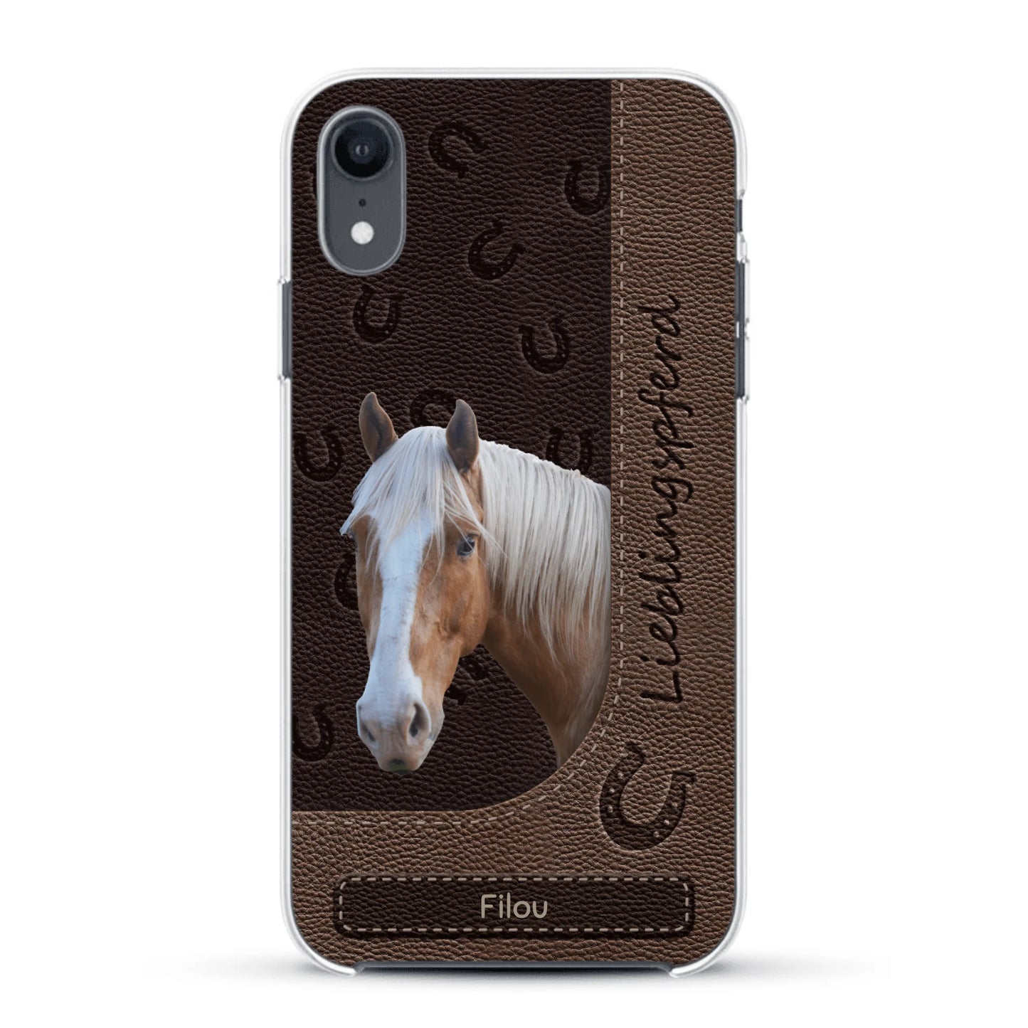 Pferde Lederoptik mit Foto - Individuelle Handyhülle