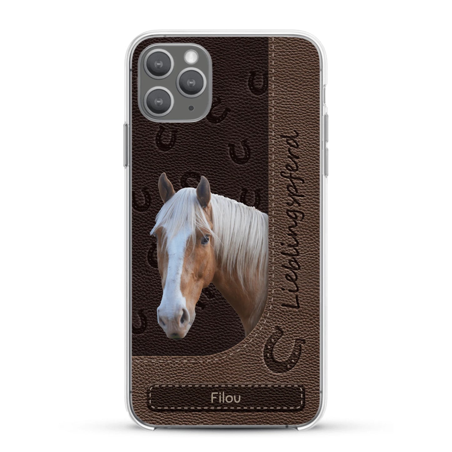 Pferde Lederoptik mit Foto - Individuelle Handyhülle