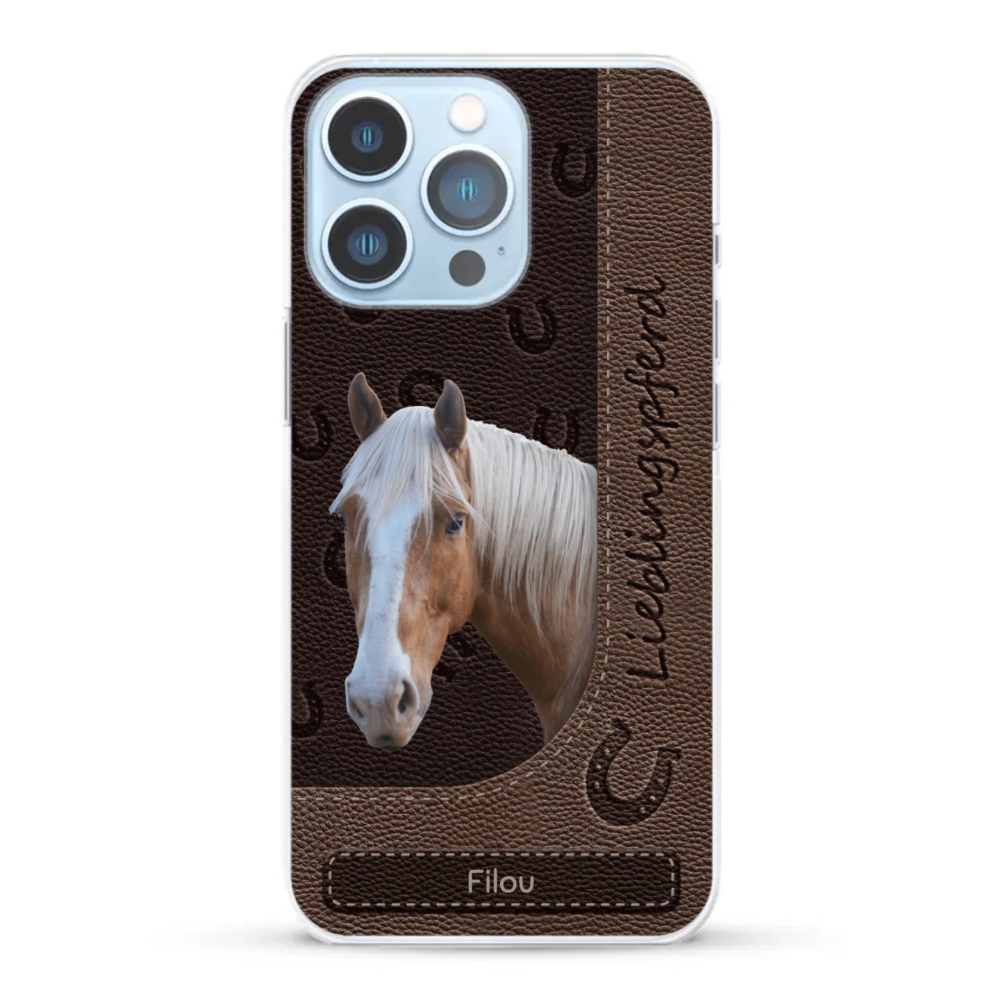 Pferde Lederoptik mit Foto - Individuelle Handyhülle