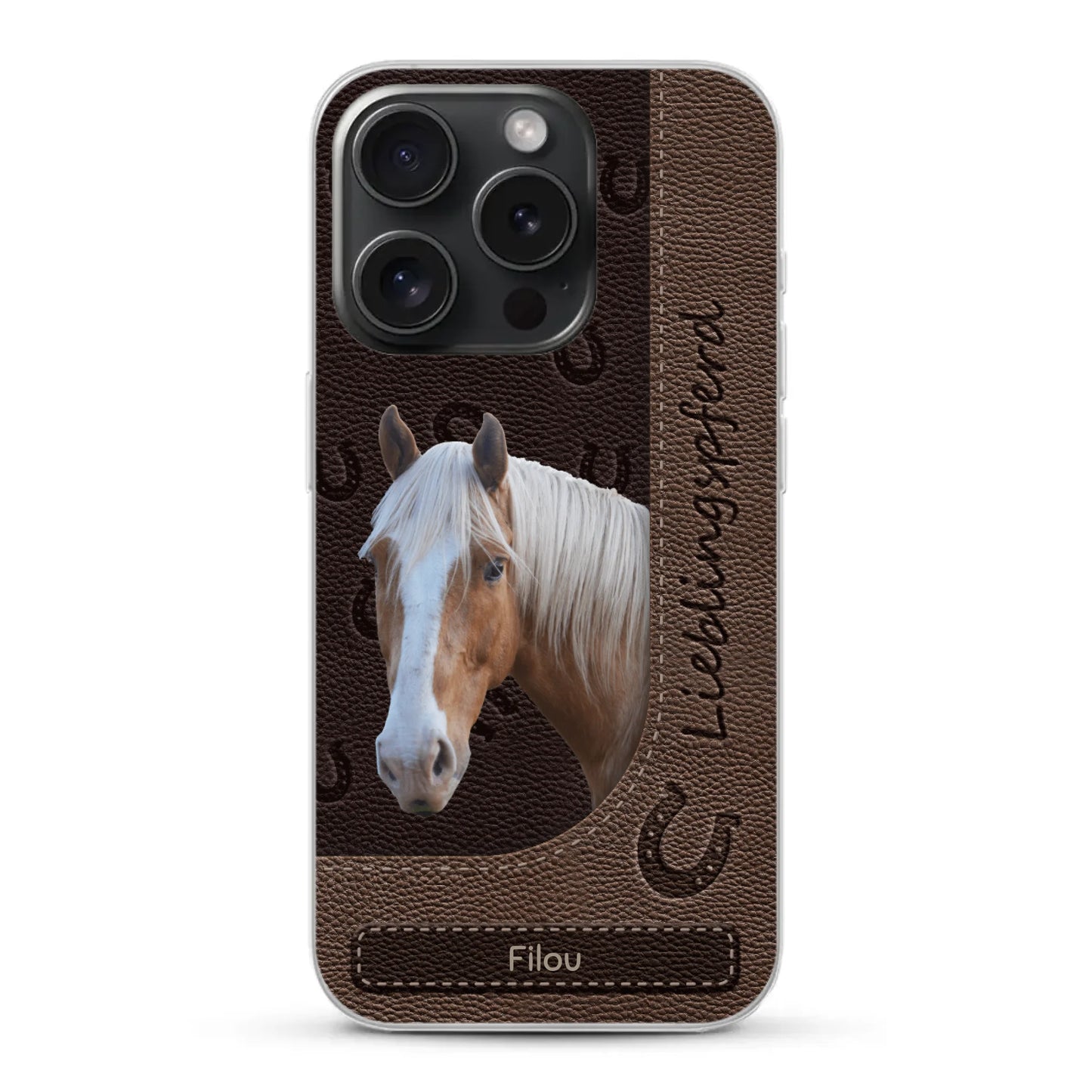 Pferde Lederoptik mit Foto - Individuelle Handyhülle