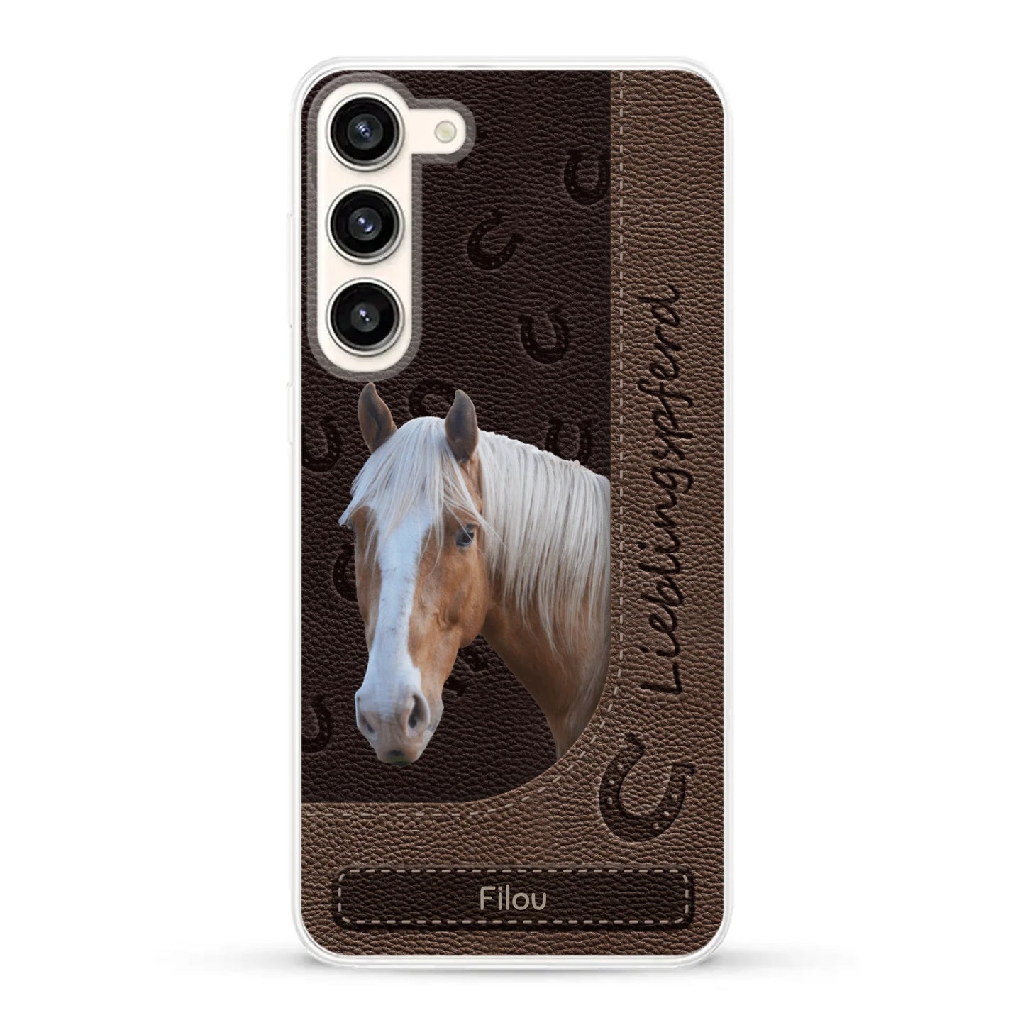 Pferde Lederoptik mit Foto - Individuelle Handyhülle
