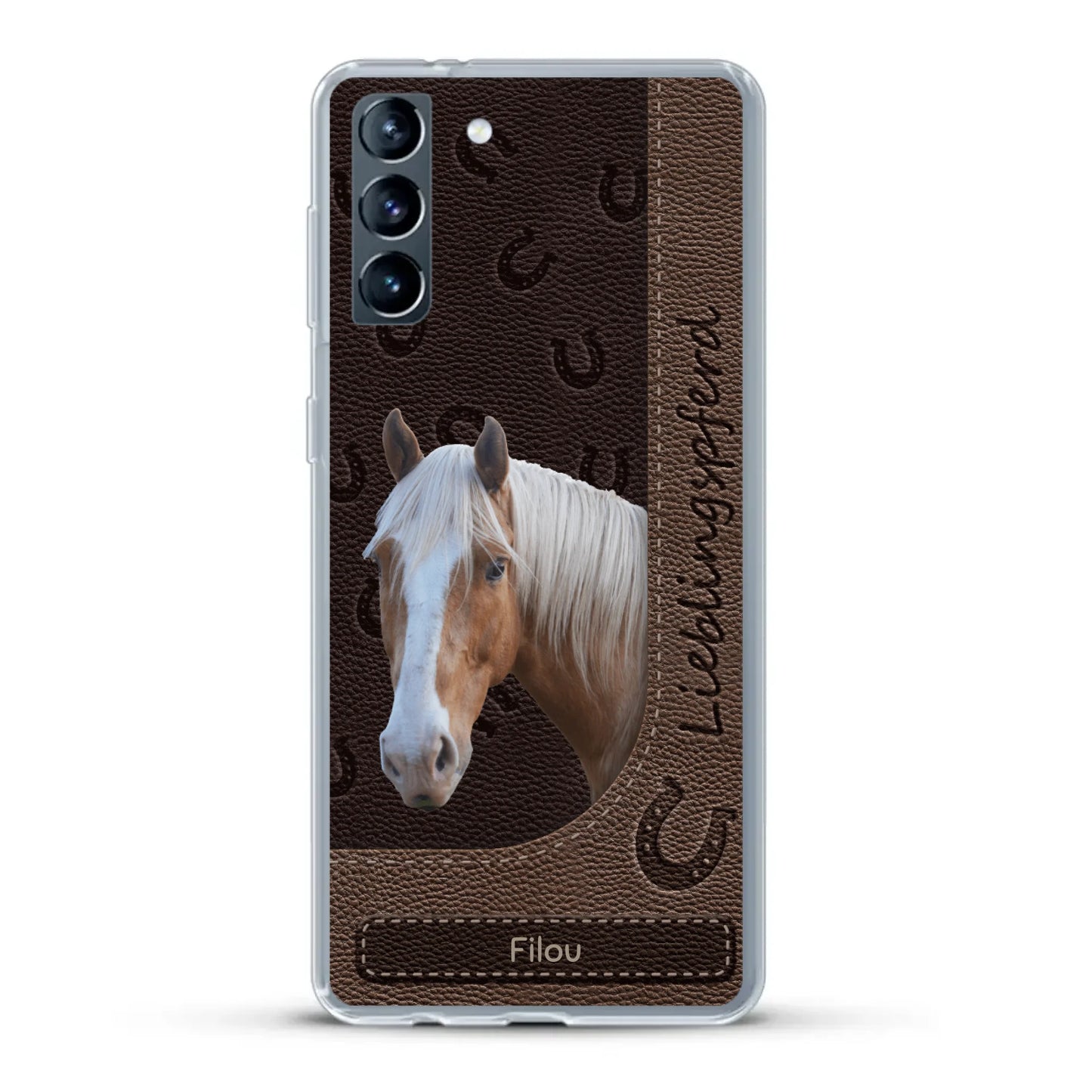 Pferde Lederoptik mit Foto - Individuelle Handyhülle