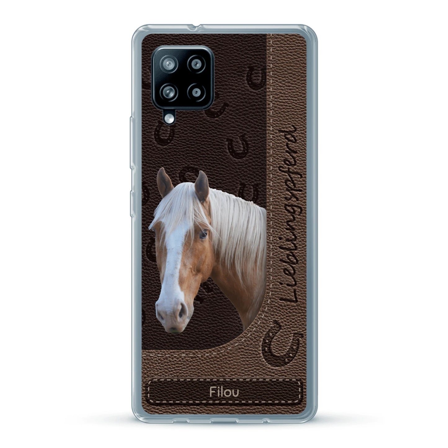 Pferde Lederoptik mit Foto - Individuelle Handyhülle