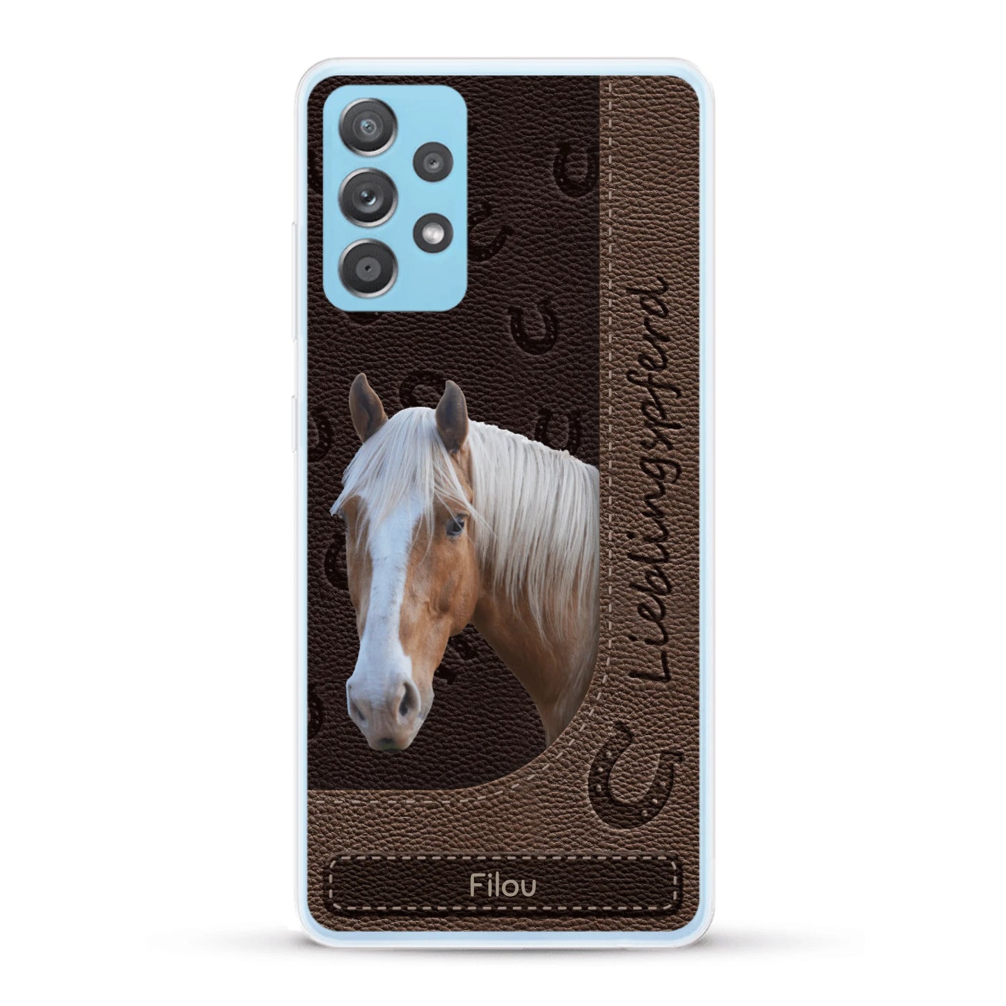 Pferde Lederoptik mit Foto - Individuelle Handyhülle