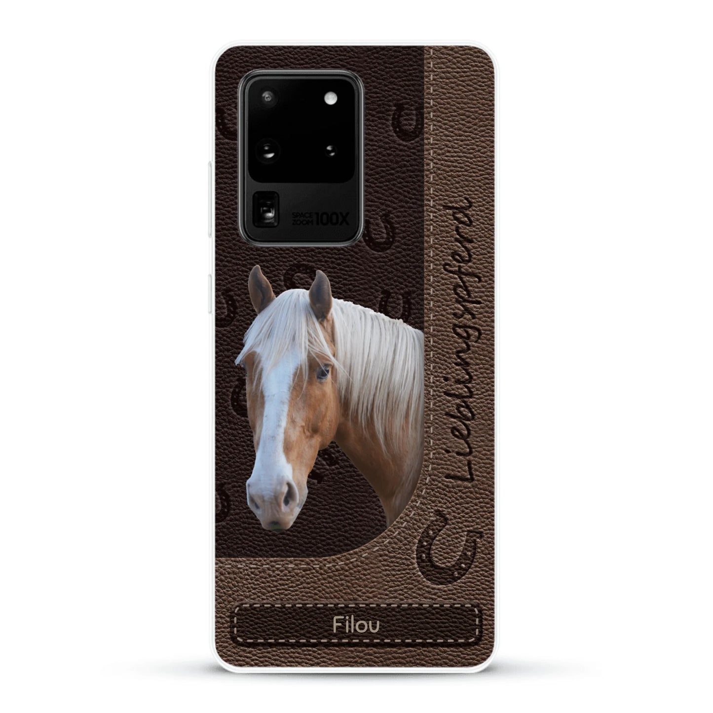 Pferde Lederoptik mit Foto - Individuelle Handyhülle