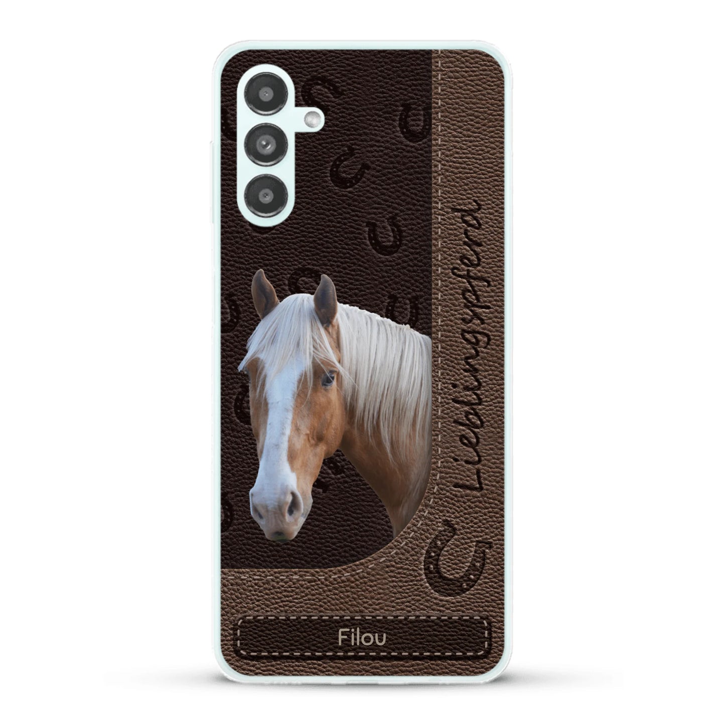 Pferde Lederoptik mit Foto - Individuelle Handyhülle