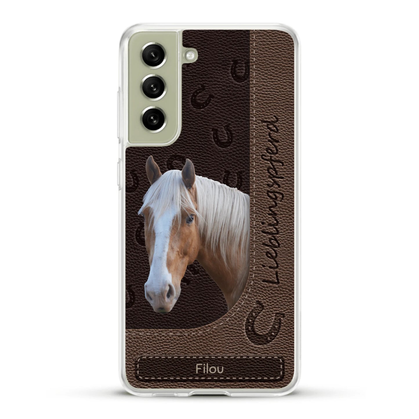 Pferde Lederoptik mit Foto - Individuelle Handyhülle