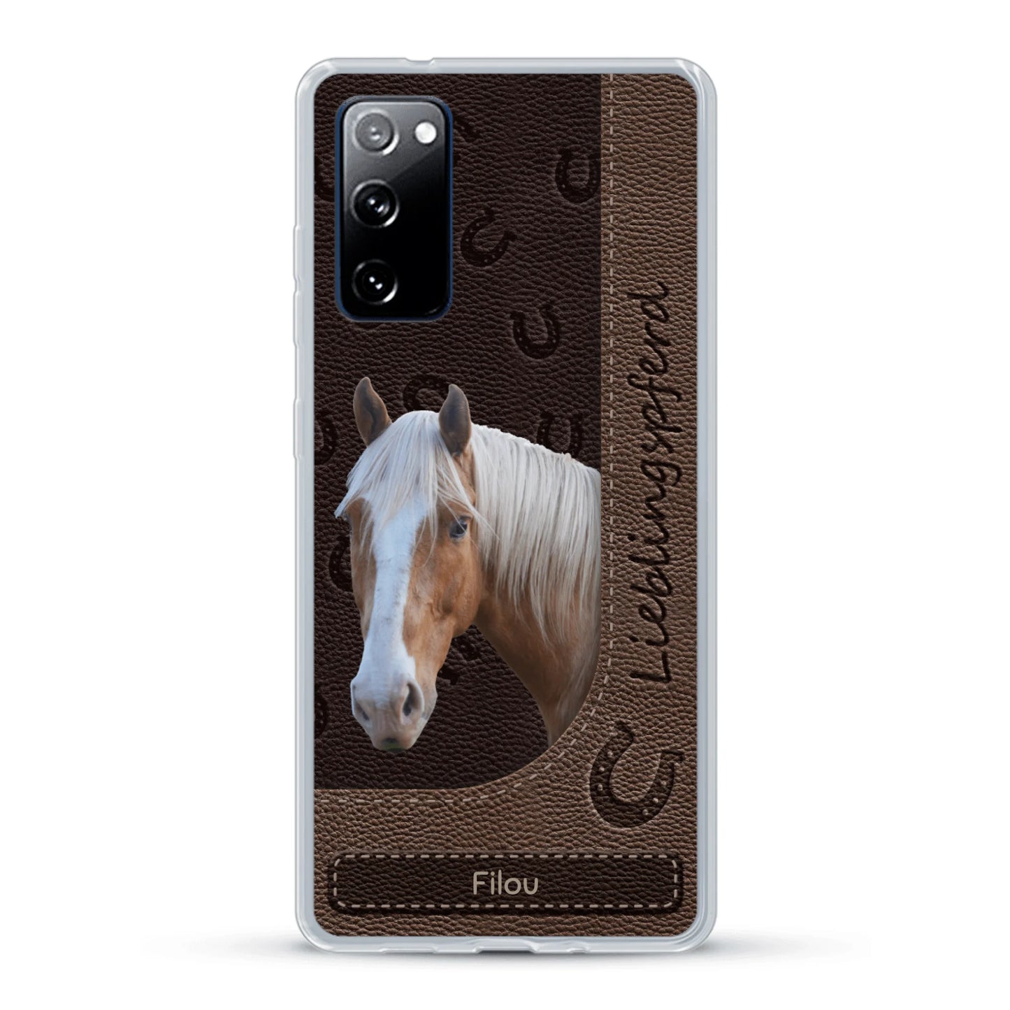 Pferde Lederoptik mit Foto - Individuelle Handyhülle