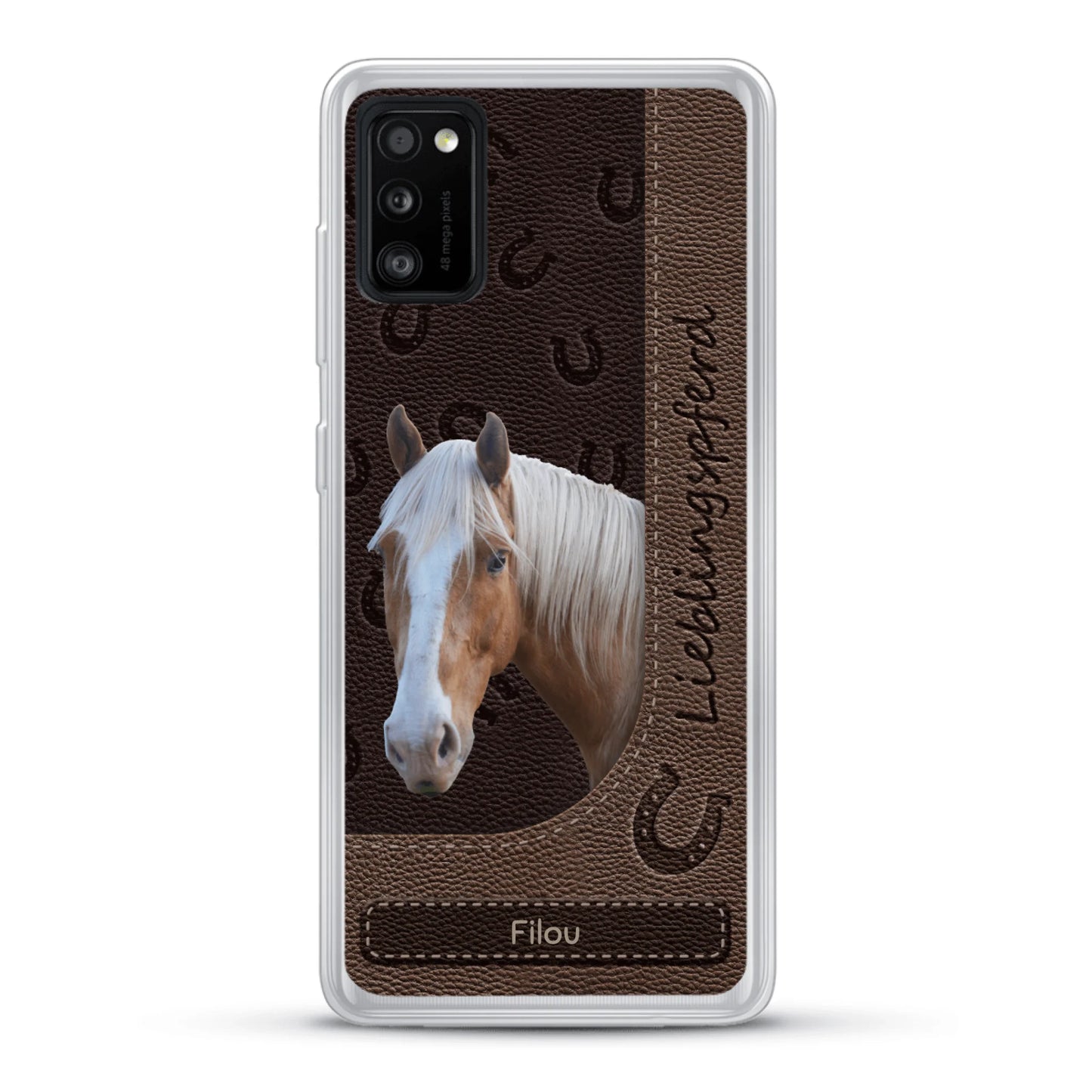 Pferde Lederoptik mit Foto - Individuelle Handyhülle