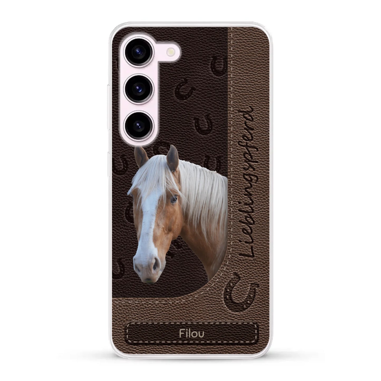Pferde Lederoptik mit Foto - Individuelle Handyhülle