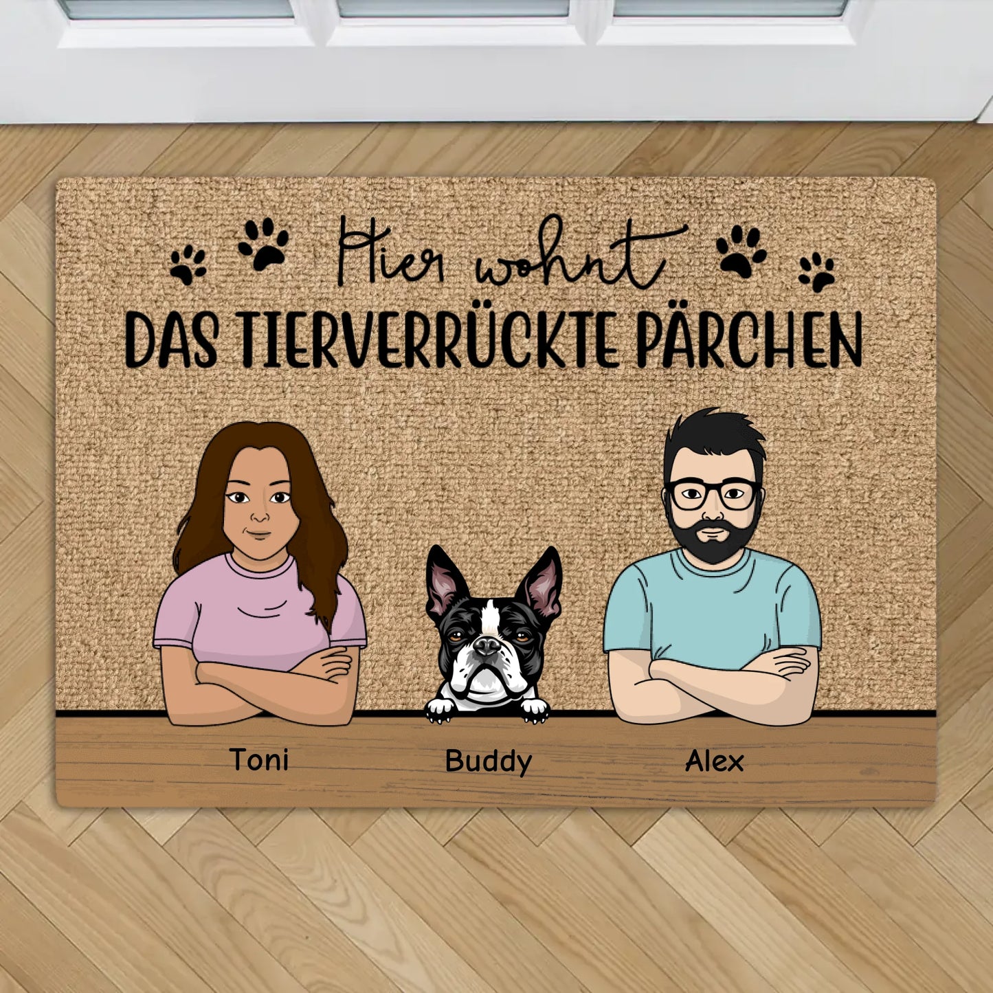 Das tierverrückte Pärchen - Individuelle Fußmatte