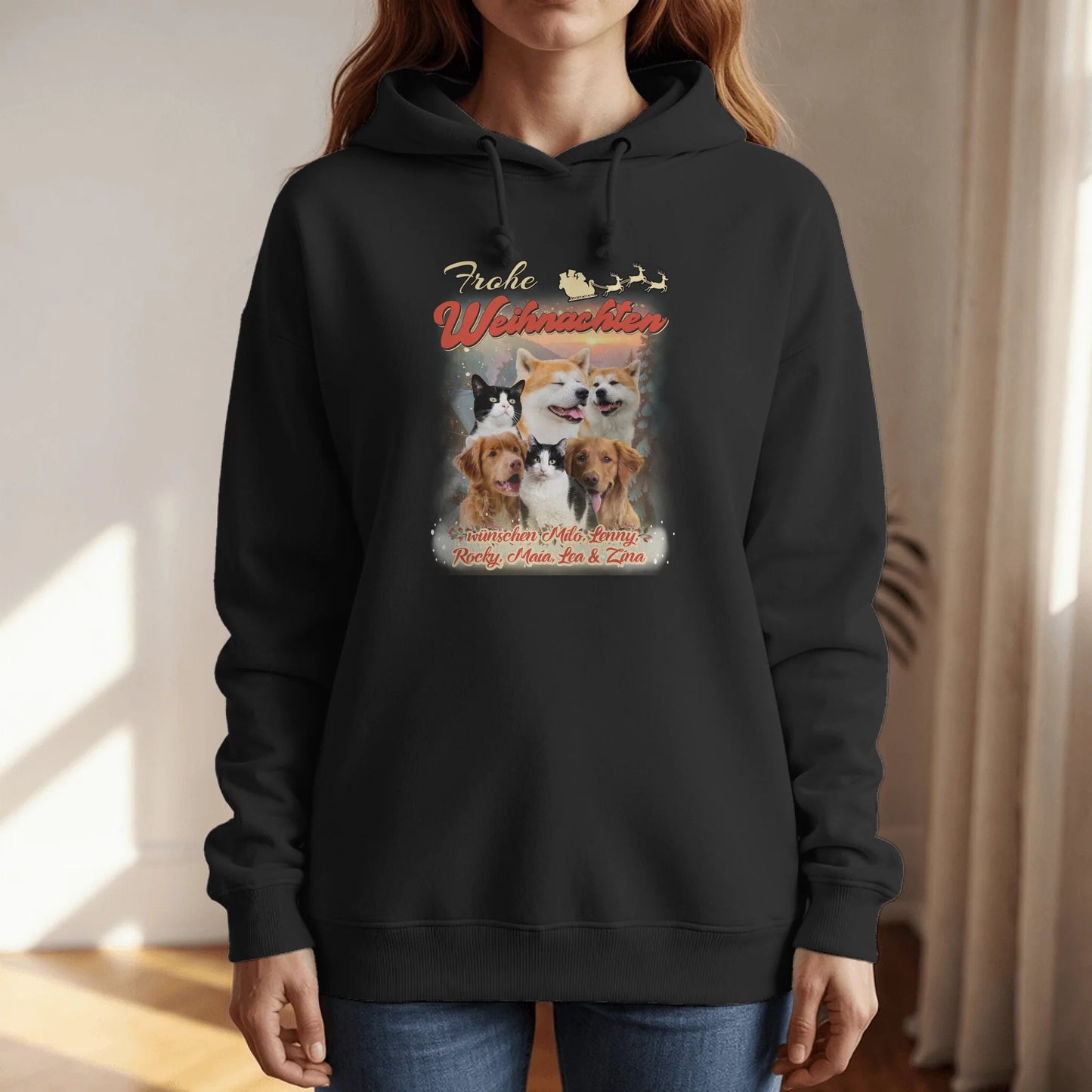 Weihnachtliches 90er Foto - Individueller Hoodie