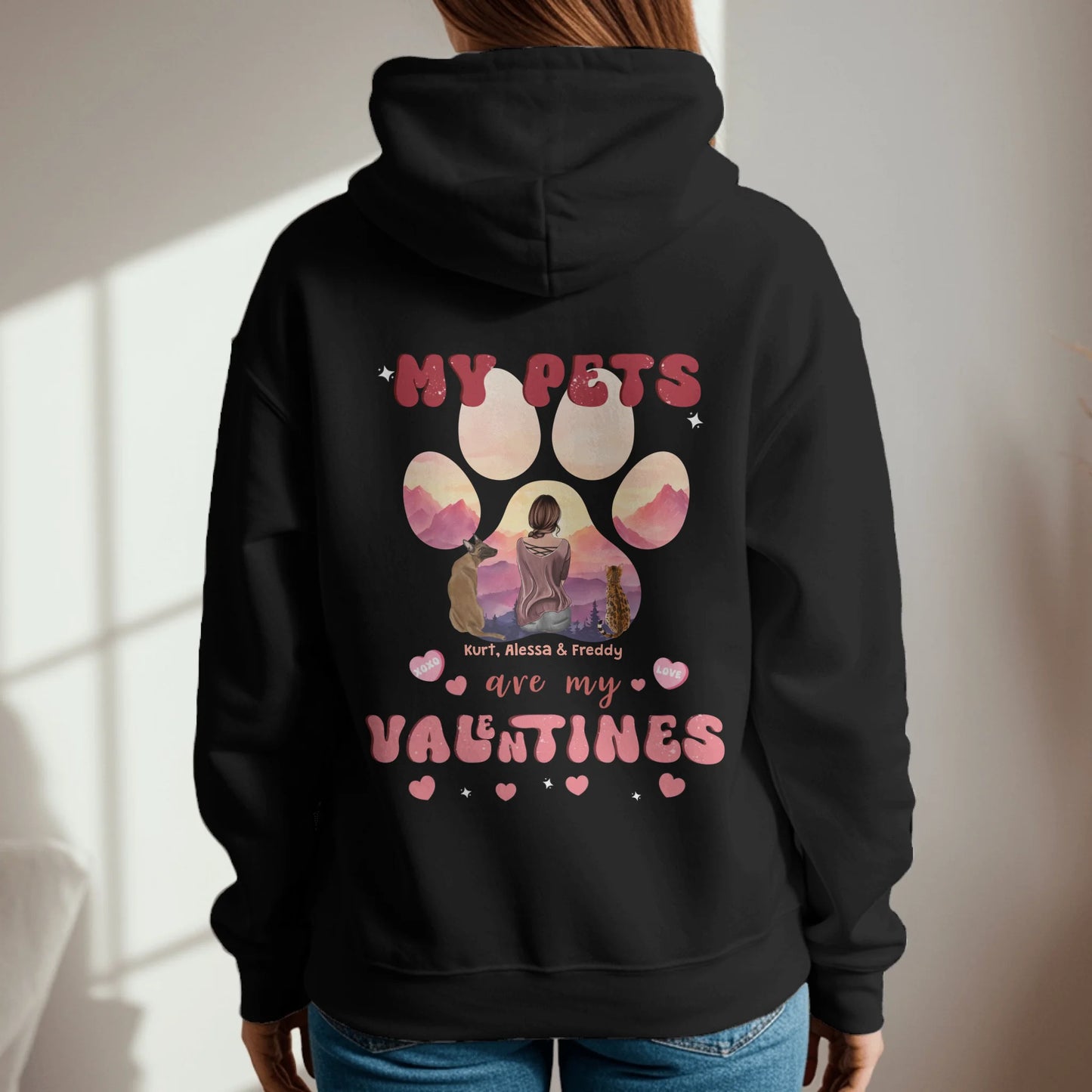 My pet is my Valentine - Individueller Hoodie