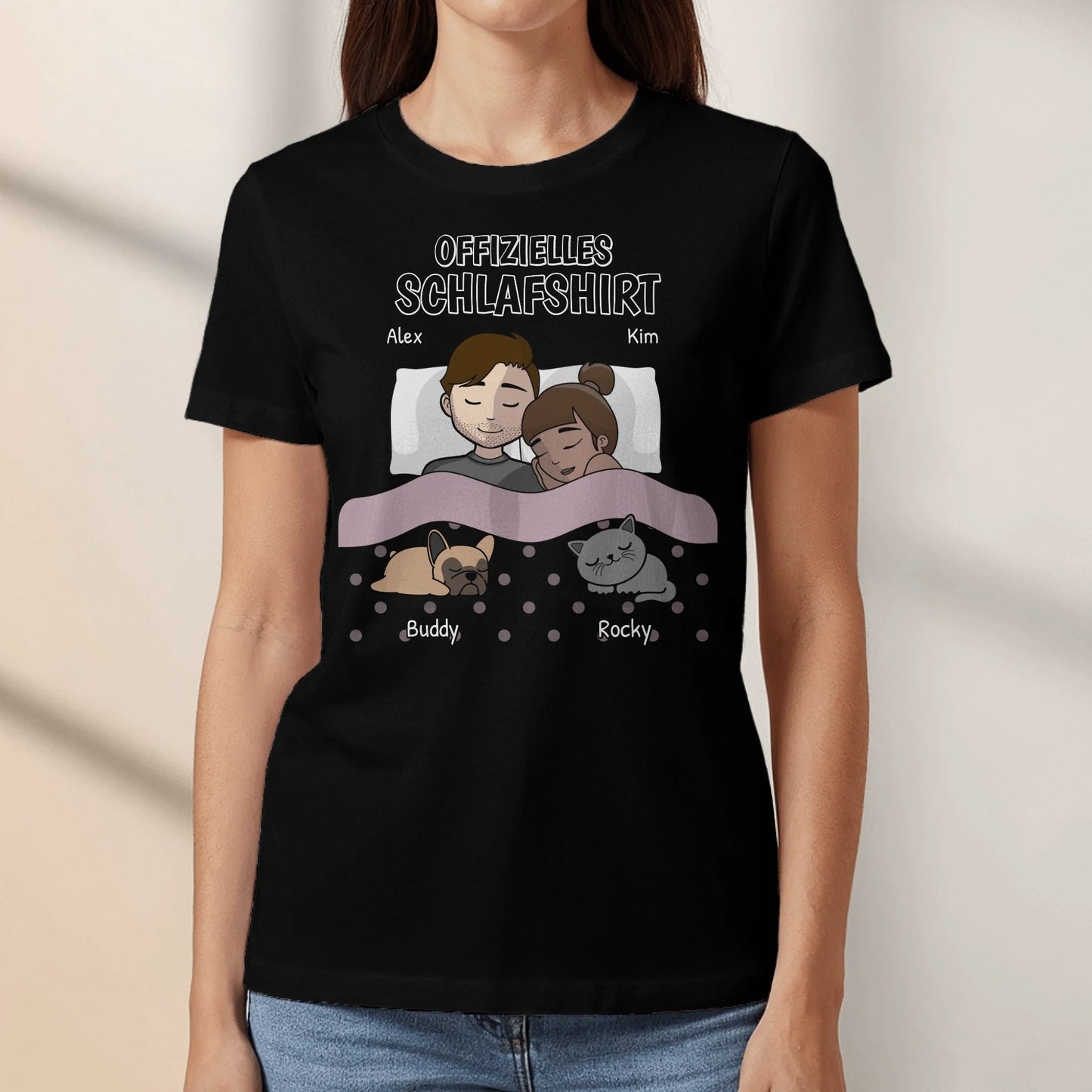 Personalisiertes T-Shirt - Kuschelzeit mit Fellnasen