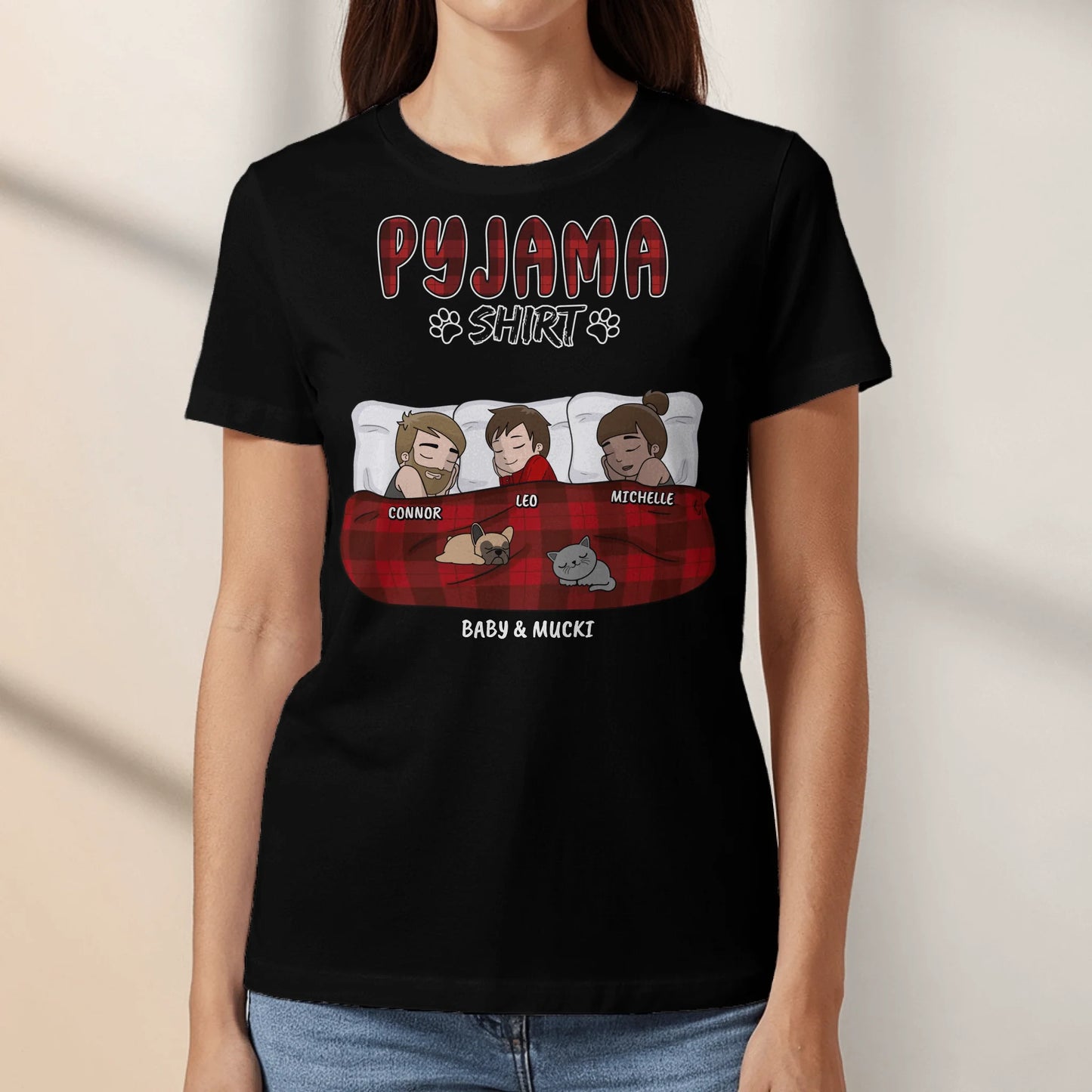 Personalisiertes T-Shirt - Mein Pyjama Shirt (Familie)
