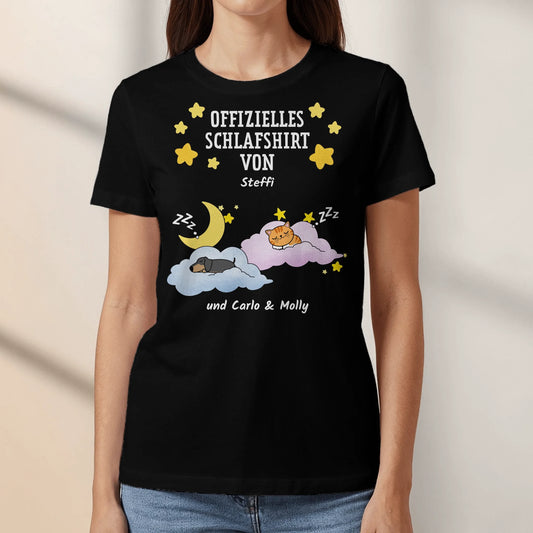 Schlafshirt mit schläfrigem Haustier - Individuelles T-Shirt