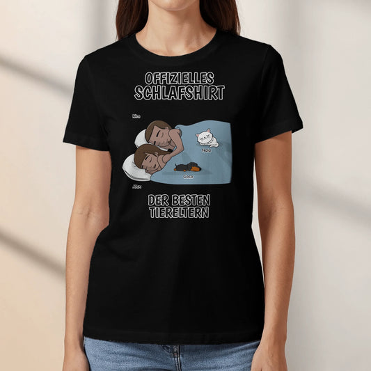 Schlafshirt beste Tiereltern - Individuelles T-Shirt
