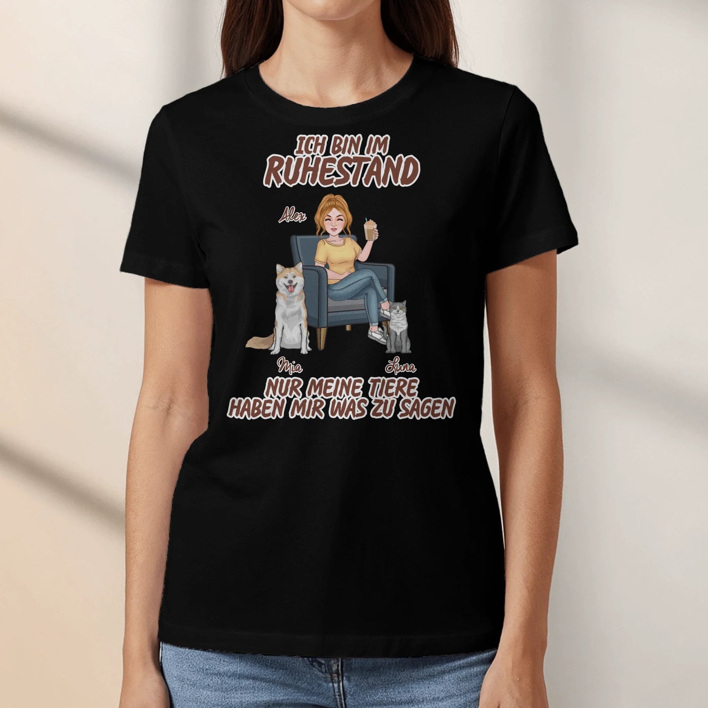 Mit Tier im Ruhestand - Individuelles T-shirt