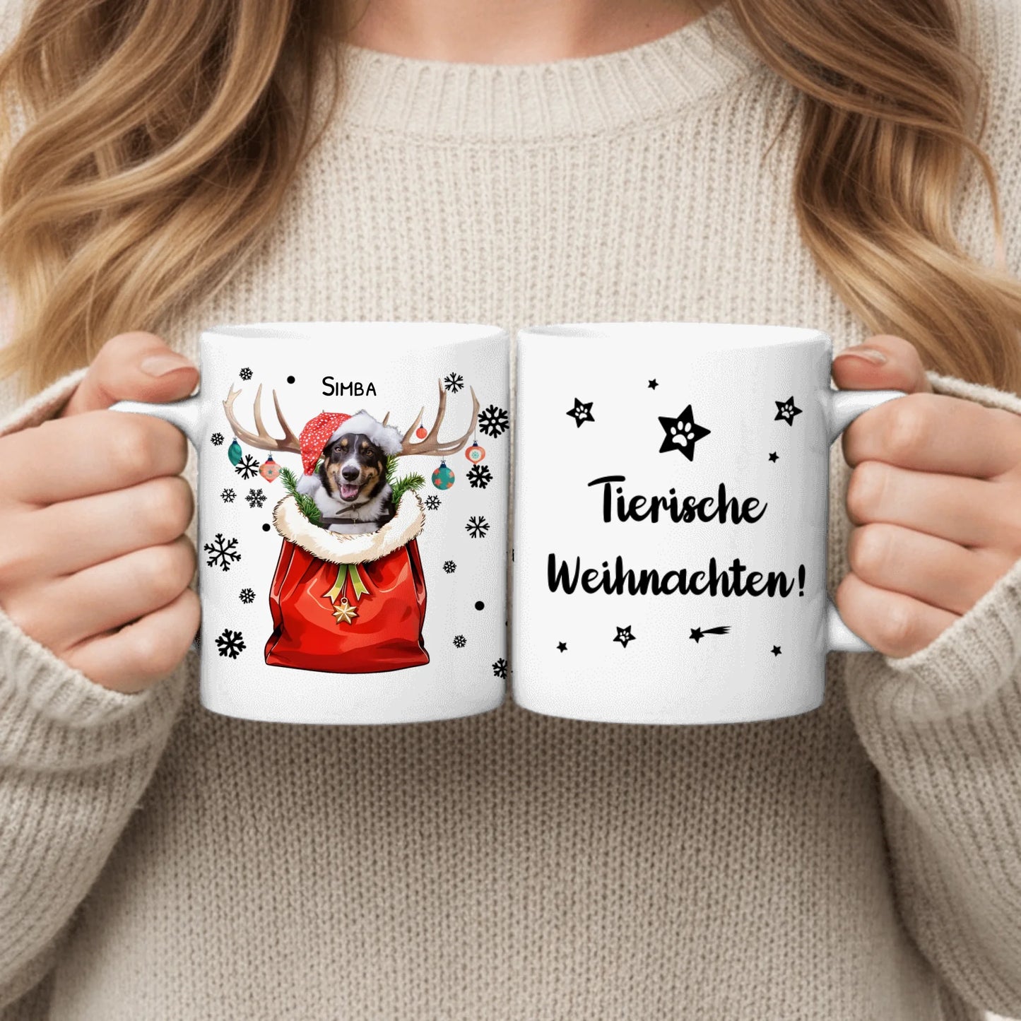 Weihnachtliches Haustierfoto - Individuelle Tasse